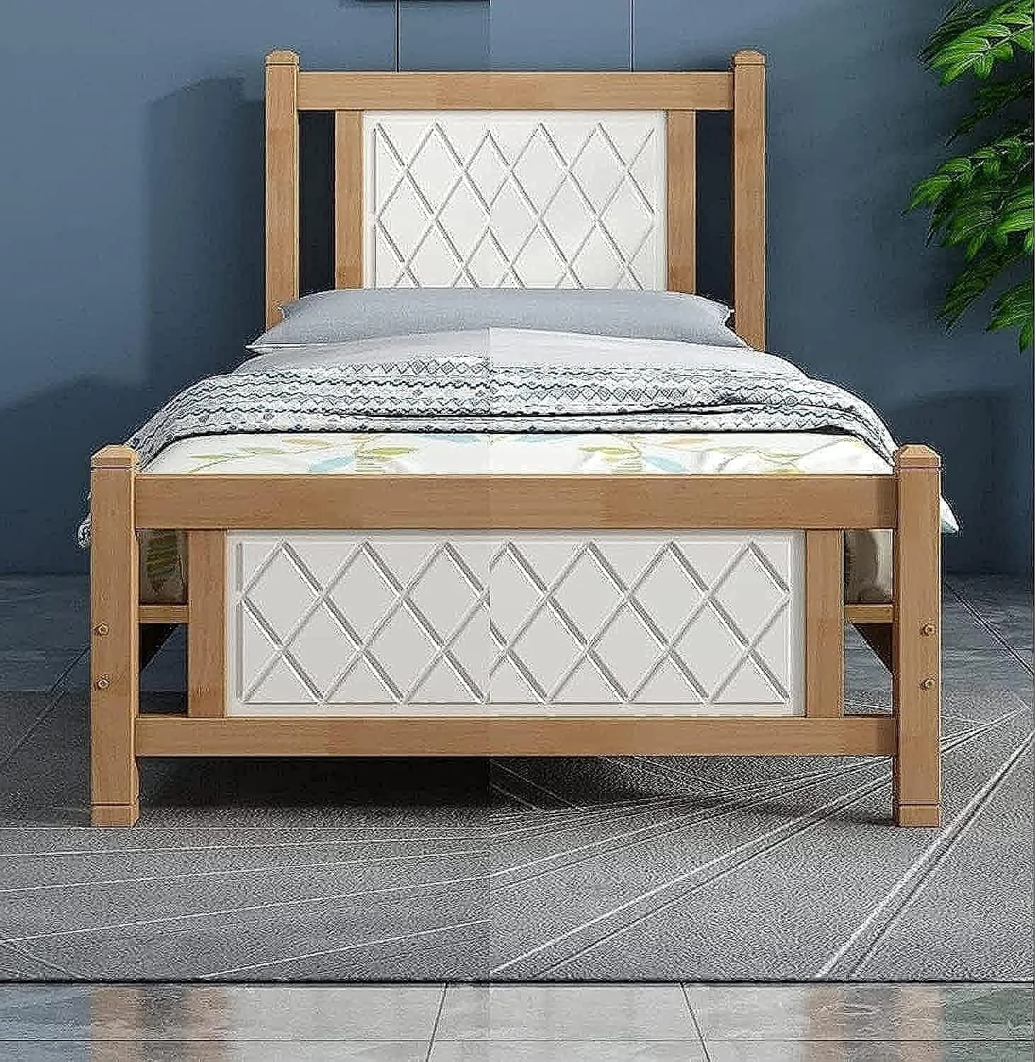 Modern & Sublime Design Fully Wooden Single Bed 90x190 cm HS-102-90