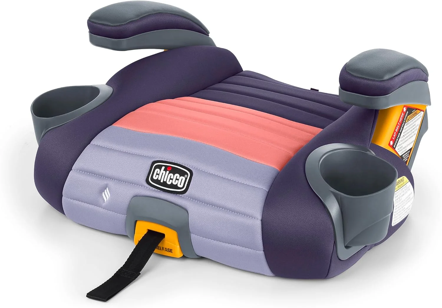 صندلی بوستر بدون پشتی چیکو GoFit ClearTex Plus، اتصال Latch، جدا سازی سریع Latch، صندلی بوستر قابل حمل برای کودکان حداقل 4 سال و وزن 18 تا 50 کیلوگرم | Sunset/Purple