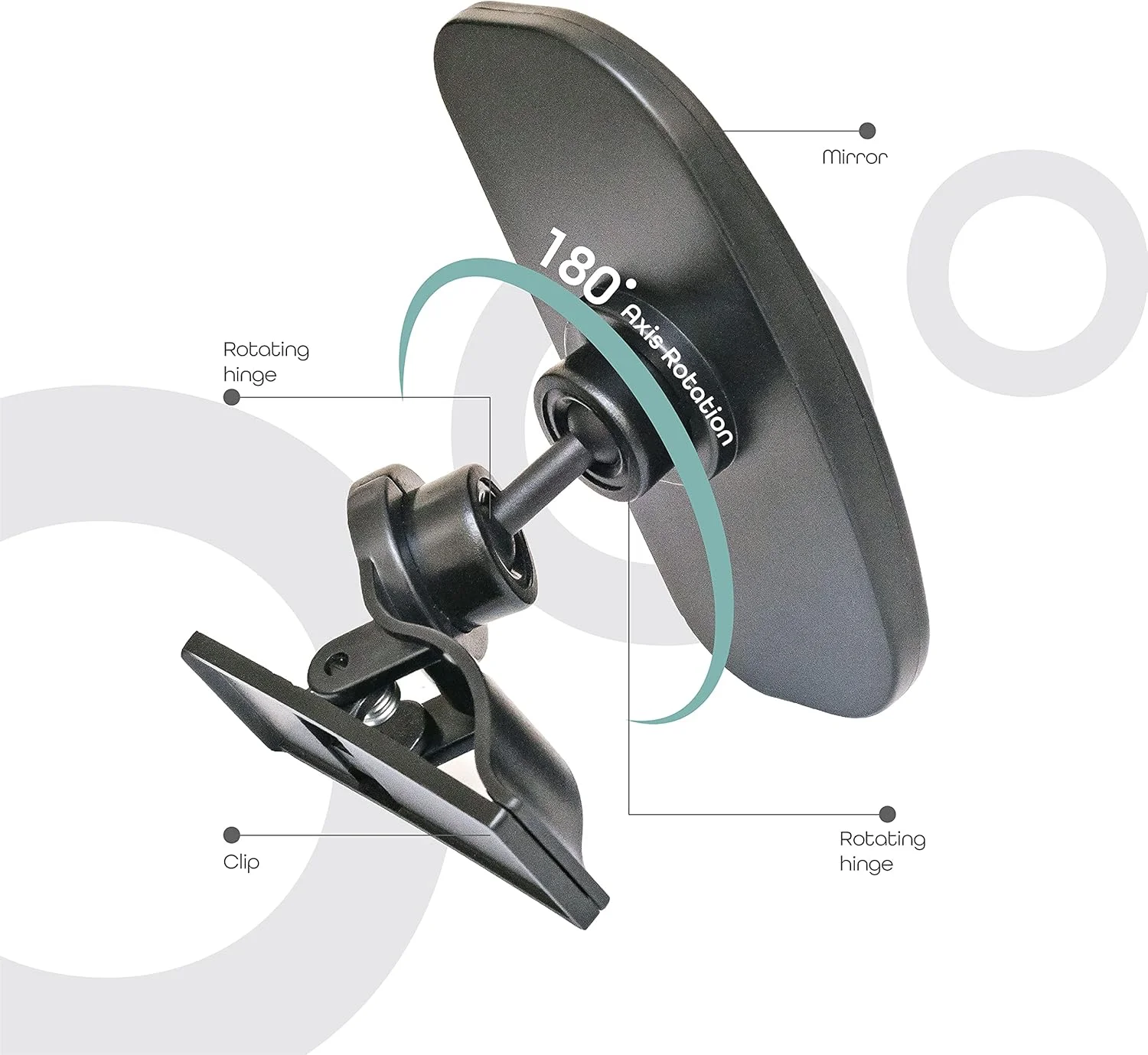 آینه دید عقب کودک برای خودرو برند مون مدل دلوکس - مشکی آینه دید عقب کودک برای خودرو برند مون مدل دلوکس - مشکی