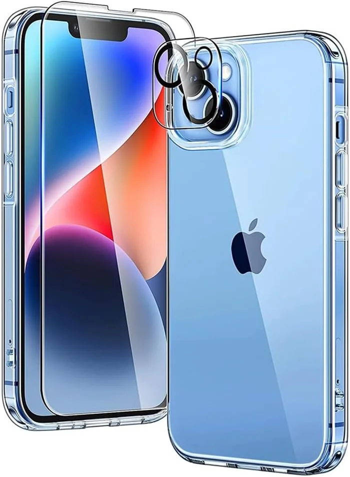 محافظ شفاف ESR Project Zero به همراه محافظ صفحه نمایش شیشه ای و محافظ لنز دوربین برای آیفون 14 پلاس - شفاف