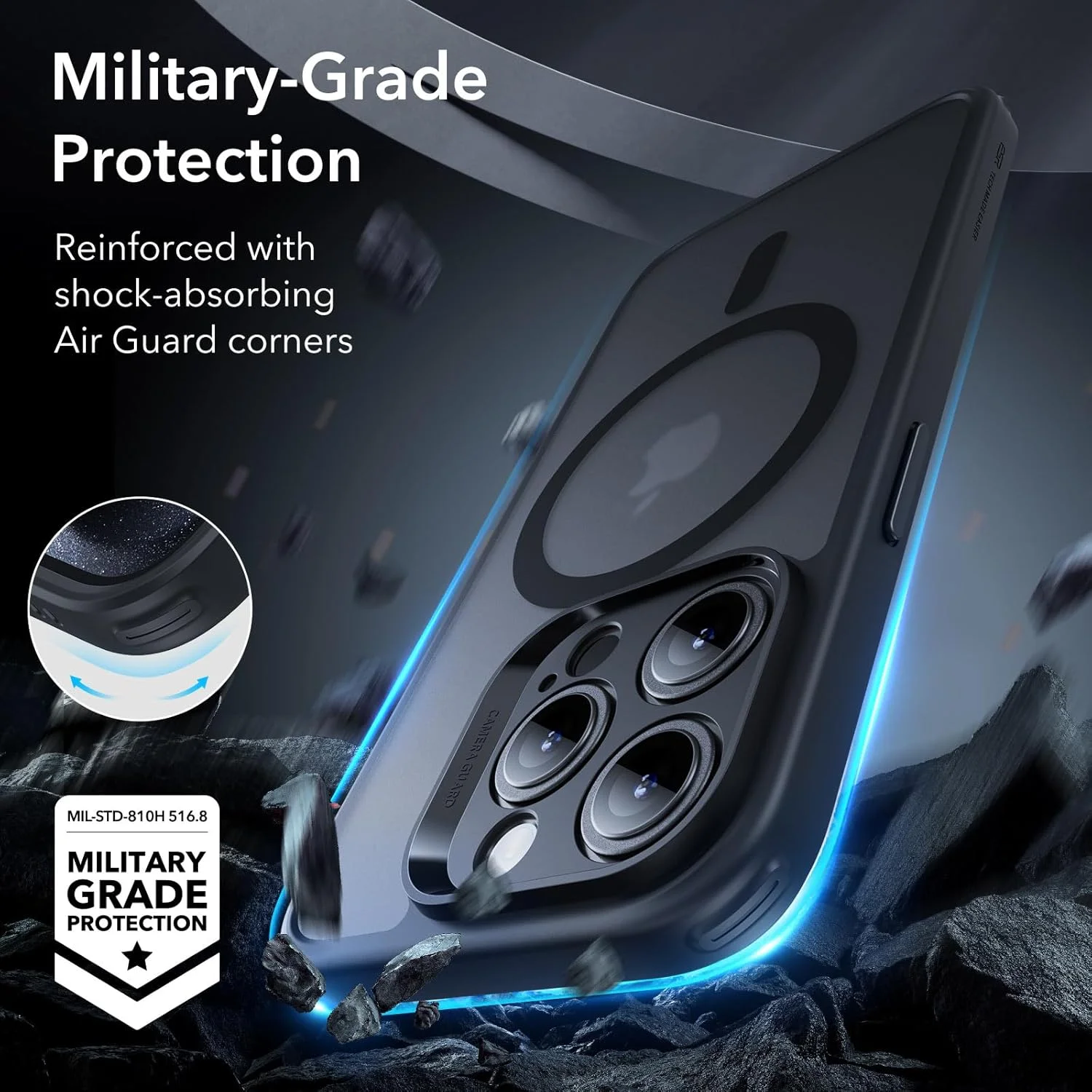 مجموعه محافظ آیفون 15 پرو ESR (5 در 1)، قاب مات نیمه شفاف با محافظ صفحه نمایش و محافظ لنز دوربین، سازگار با MagSafe، محافظت درجه نظامی، سری کلاسیک، مشکی مات مجموعه محافظ آیفون 15 پرو ESR (5 در 1)، قاب مات نیمه شفاف با محافظ صفحه نمایش و محافظ لنز دوربین، سازگار با MagSafe، محافظت درجه نظامی، سری کلاسیک، مشکی مات