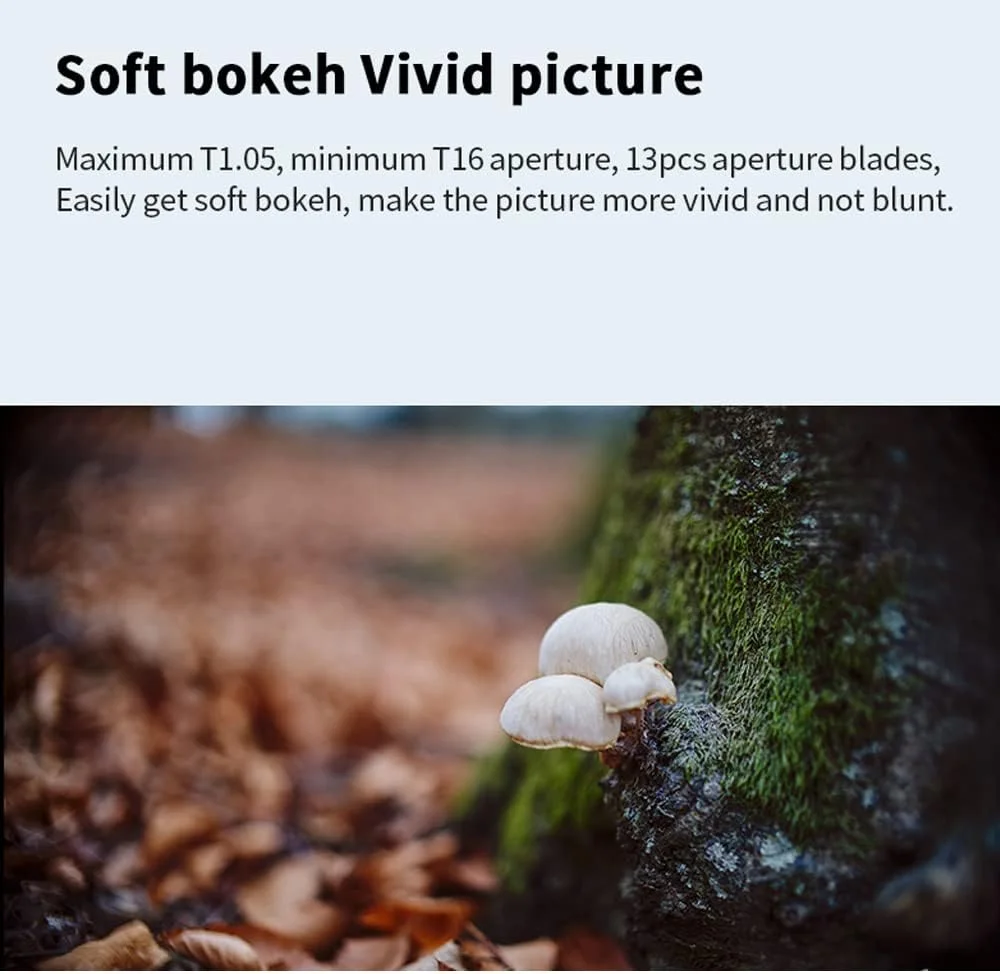 7artisans 50mm T1.05 Manual Focus Large Aperture Cine Lens Compatible with L Mount for Leica/Panasonic/Sigma