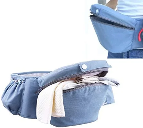 صندلی حمل کودک ThreeH در صندلی عقب با سه جیب کمربند قابل تنظیم صندلی کمری نوزاد مناسب فضای باز مدل BC27 آبی