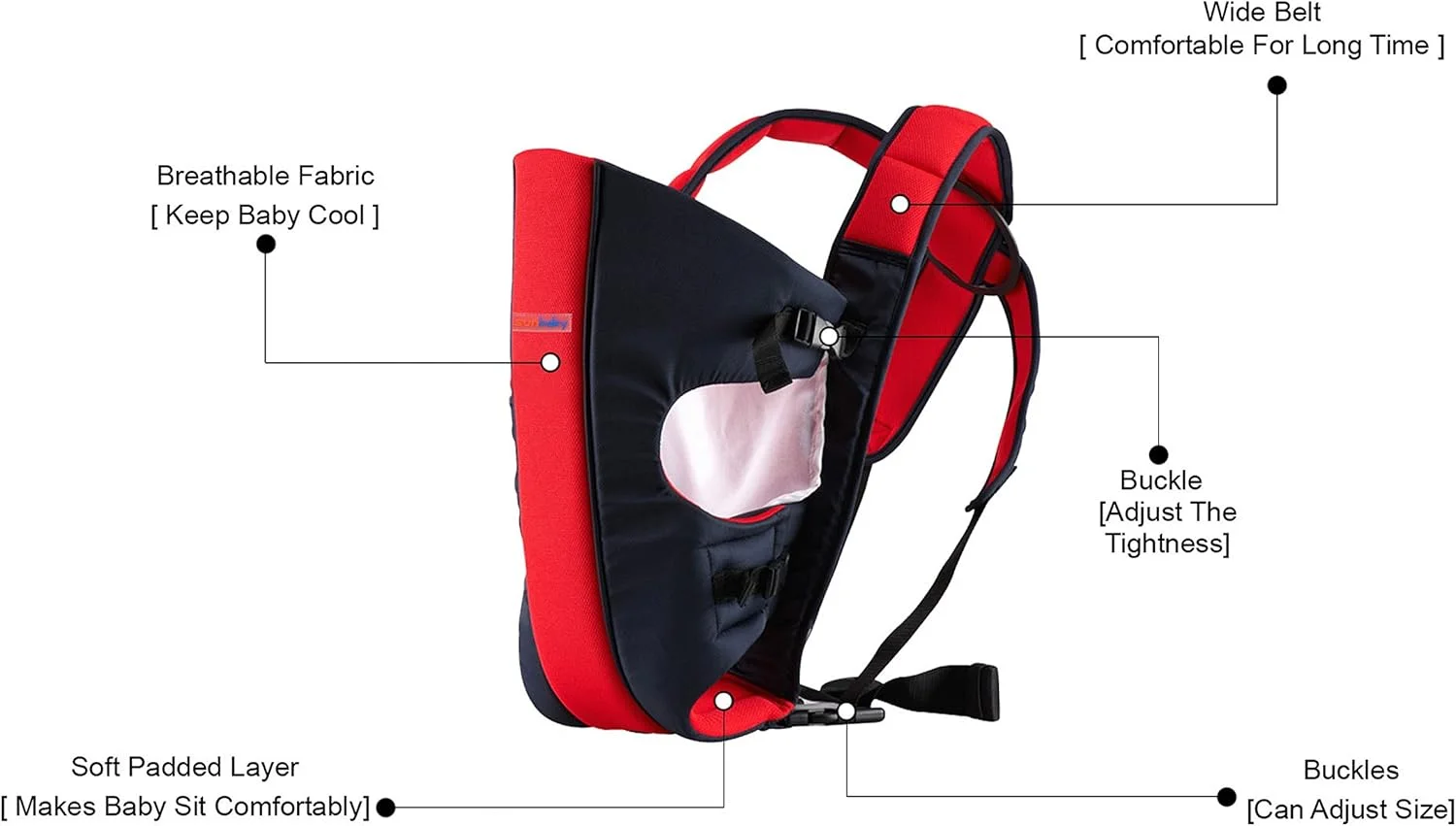 آغوشی کودک سان بیبی مدل SB-5005 (قرمز) آغوشی کودک سان بیبی مدل SB-5005 (قرمز)