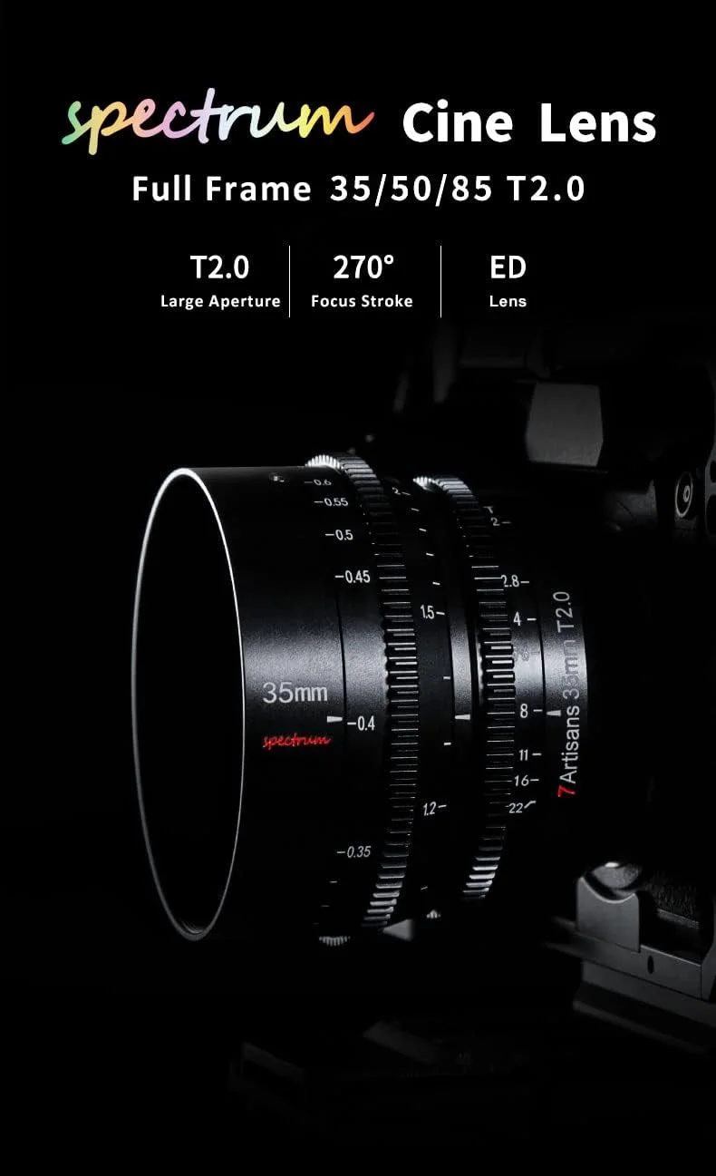 7artisans 35mm T2.0 Full Frame Large Aperture Cine Cinematic Professional Film Lens for Sony E Mount Mirrorless Camera A6000 A6300 A6400 A7C A7SII A7MII A7MIII A7MIV A9 A7RII A7RIII 7artisans 35mm T2.0 Full Frame Large Aperture Cine Cinematic Professional Film Lens for Sony E Mount Mirrorless Camera A6000 A6300 A6400 A7C A7SII A7MII A7MIII A7MIV A9 A7RII A7RIII