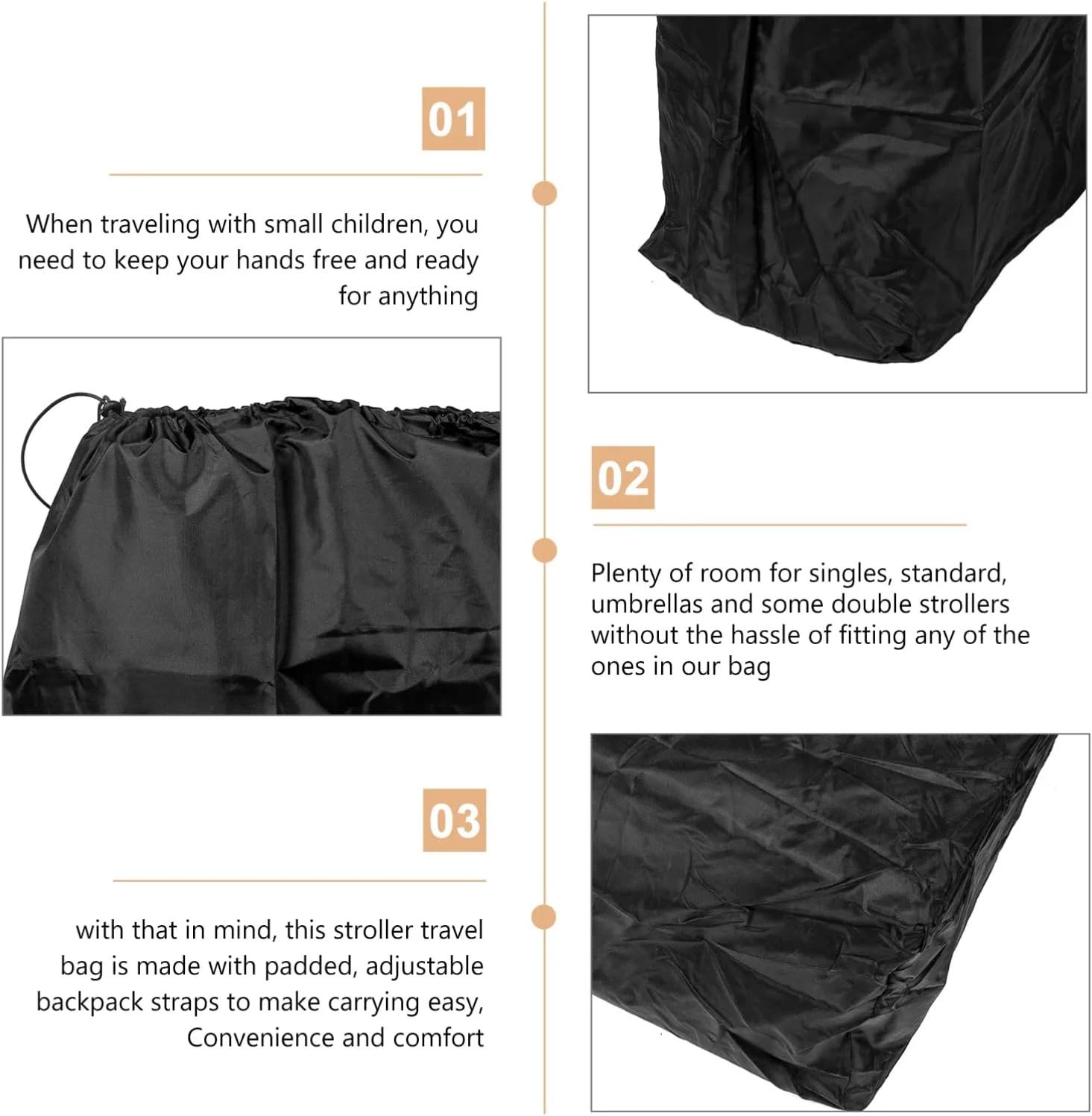 کیف حمل کالسکه برای هواپیما، روکش کالسکه، کیف کالسکه با بندهای دوشی دوبل، لوازم جانبی مسافرتی هواپیما برای نوزاد کیف حمل کالسکه برای هواپیما، روکش کالسکه، کیف کالسکه با بندهای دوشی دوبل، لوازم جانبی مسافرتی هواپیما برای نوزاد