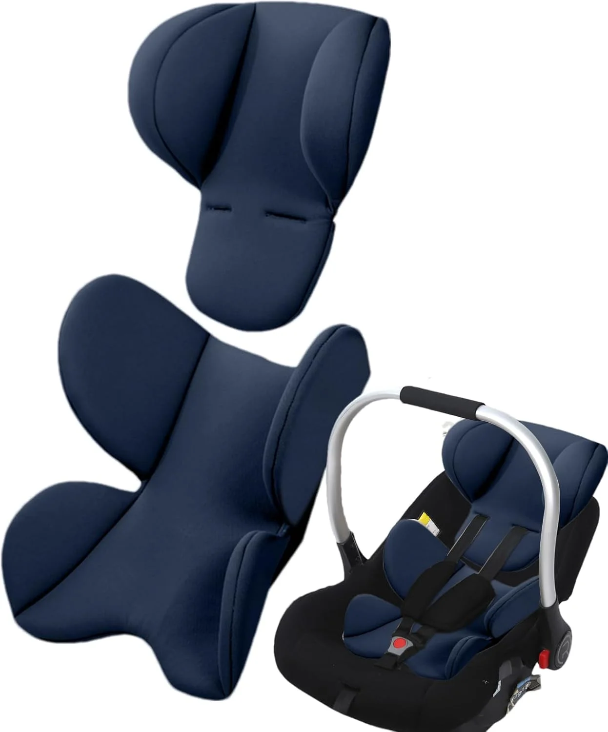 بالشتک نرم صندلی ماشین کودک | پدهای کوسن کالسکه نرم، تکیه گاه سر و بدن صندلی ماشین برای کالسکه و کریر