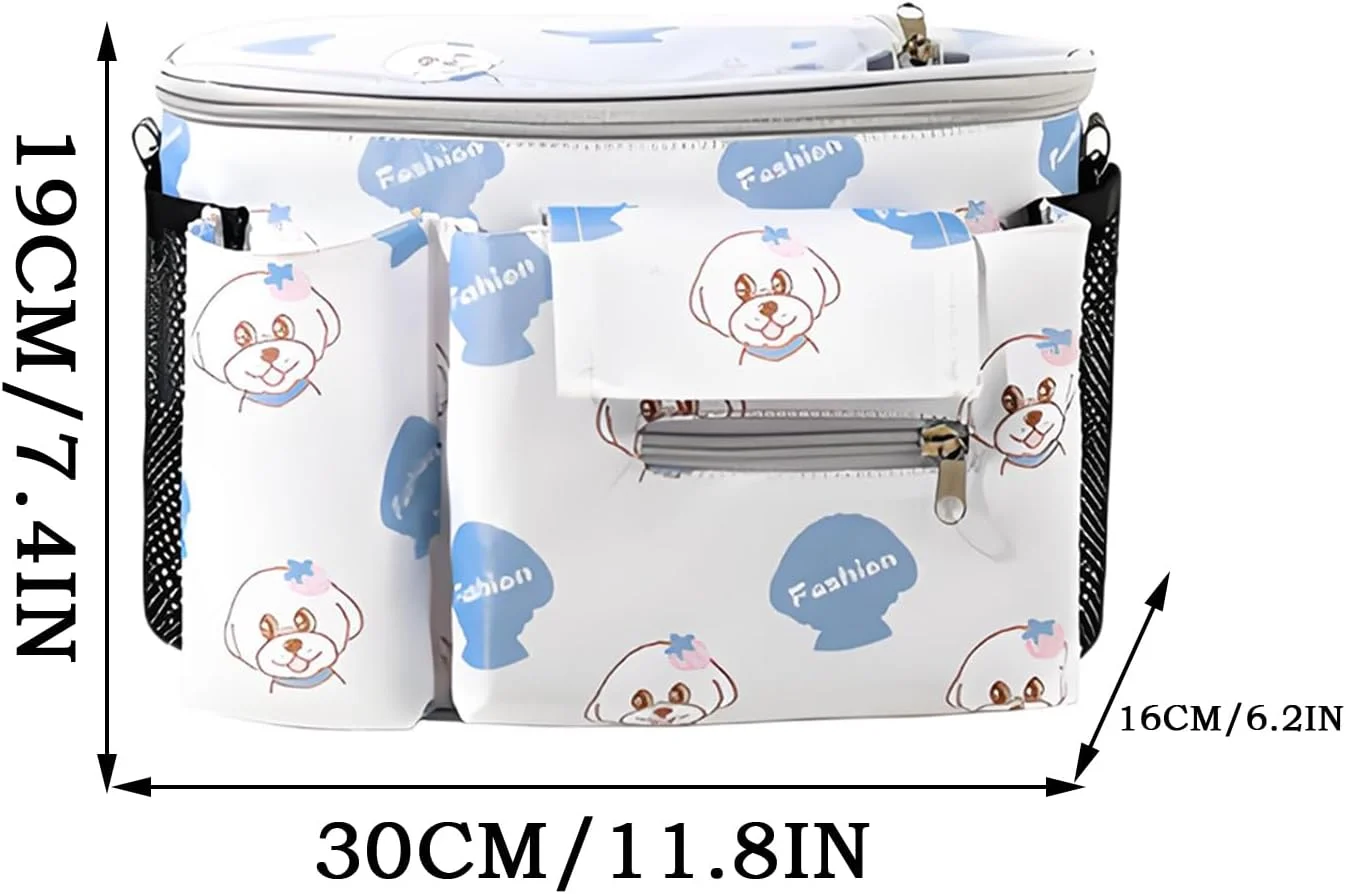 کیف لوازم کودک برای کالسکه، کیف کالسکه با بندهای ضد لغزش برای نوزاد، کیف ضد آب با نصب محکم و ایمن، مناسب برای مادر و پدر، مسافرت با نوزاد، کودک نوپا، دختر و پسر