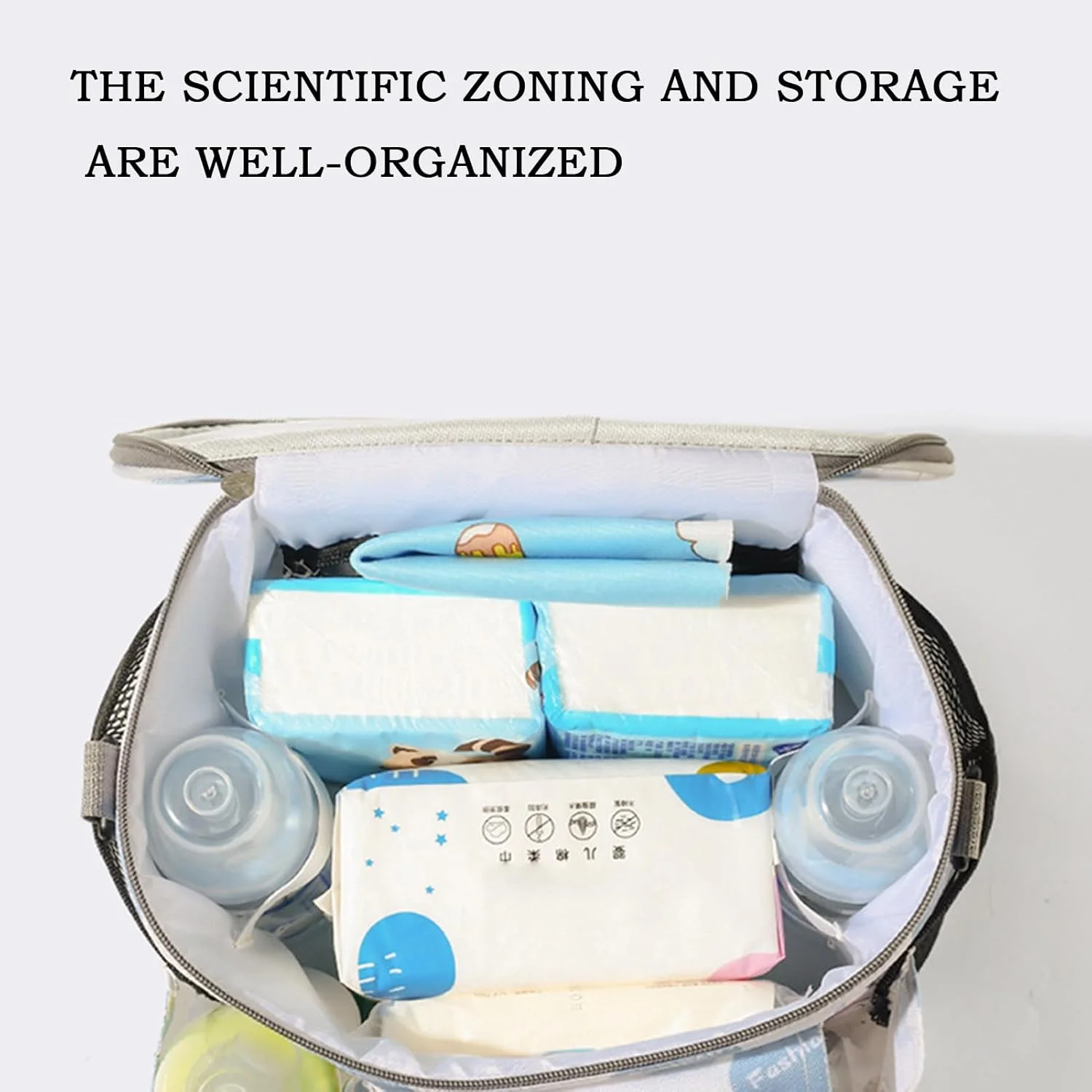 کیف لوازم کودک برای کالسکه، کیف کالسکه با بندهای ضد لغزش برای نوزاد، کیف ضد آب با نصب محکم و ایمن، مناسب برای مادر و پدر، مسافرت با نوزاد، کودک نوپا، دختر و پسر