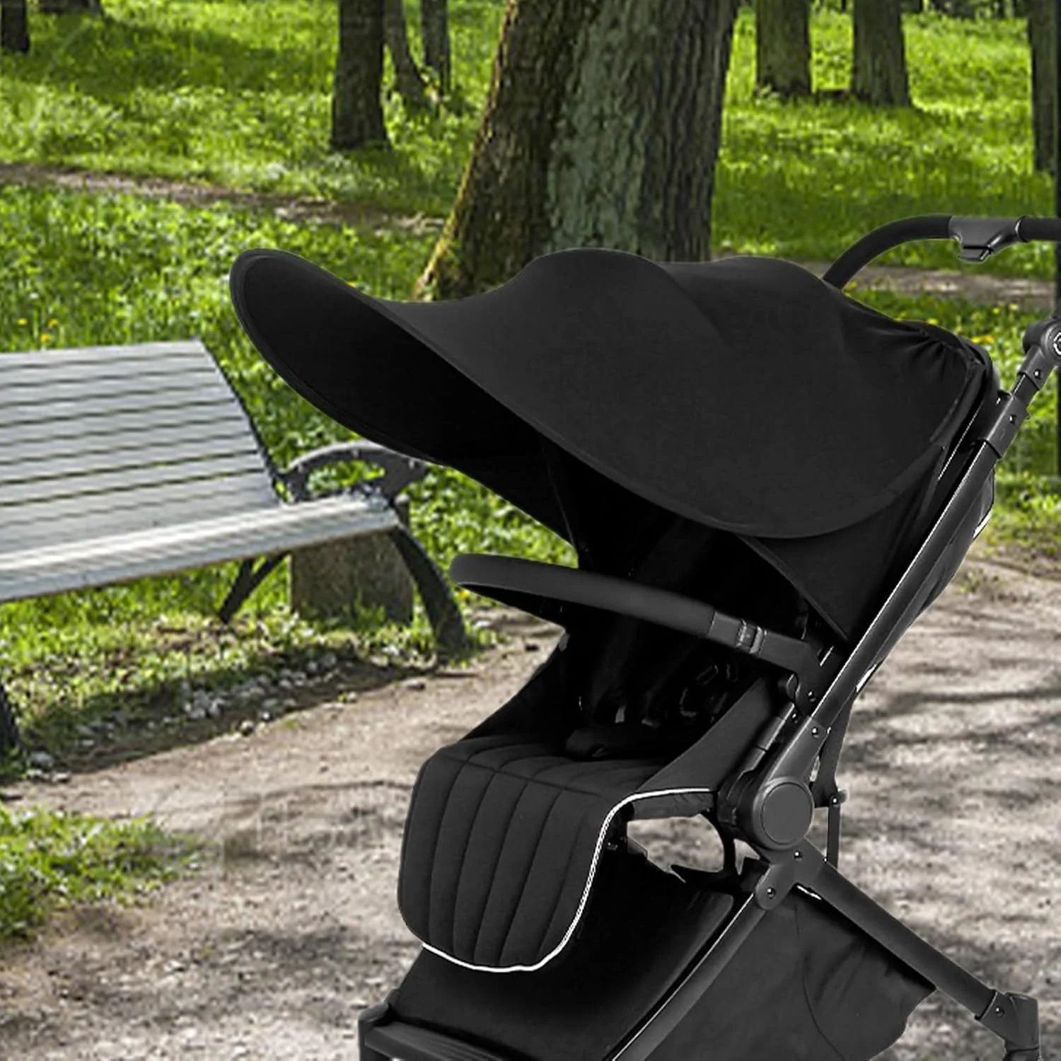 سایه بان آفتاب برای کالسکه، سایه بان کالسکه کودک | محافظت در برابر اشعه ماوراء بنفش سایه بان قابل تنظیم تاشو چتر آفتابی برای صندلی ماشین تخت مسافرتی کالسکه کودک