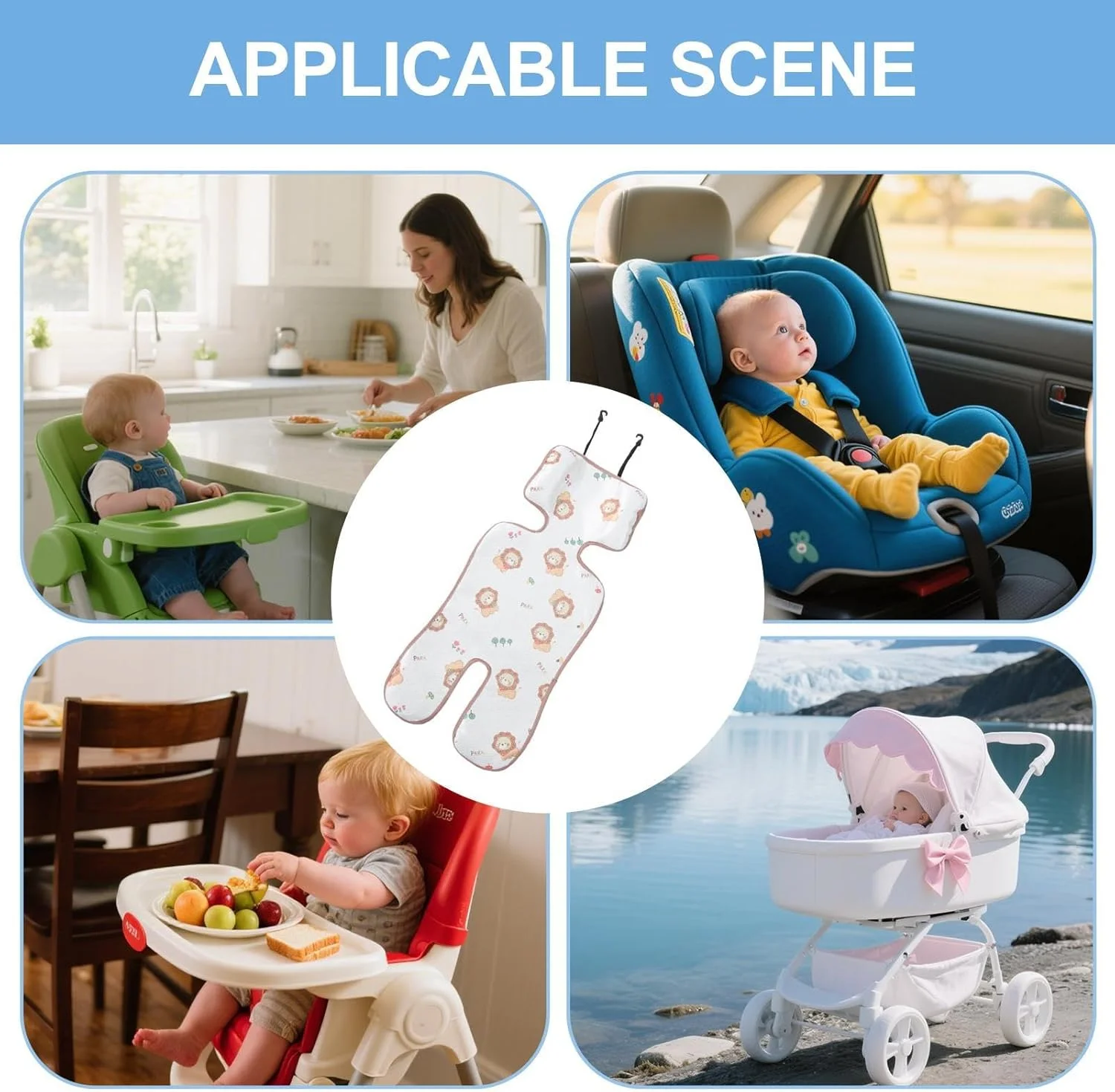 پد خنک کننده کالسکه - پد خنک کننده کالسکه، تشک خنک کننده صندلی ماشین، کوسن ابریشمی یخی، آستر نرم و تنفسی لوازم جانبی صندلی ماشین برای پیاده روی تولد نوزادان دختر و پسر پد خنک کننده کالسکه - پد خنک کننده کالسکه، تشک خنک کننده صندلی ماشین، کوسن ابریشمی یخی، آستر نرم و تنفسی لوازم جانبی صندلی ماشین برای پیاده روی تولد نوزادان دختر و پسر
