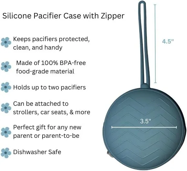 کیف پستانک سیلیکونی با زیپ، لوازم جانبی پستانک برای دختران و پسران، کیف مسافرتی پستانک بدون BPA (آبی آسمانی) کیف پستانک سیلیکونی با زیپ، لوازم جانبی پستانک برای دختران و پسران، کیف مسافرتی پستانک بدون BPA (آبی آسمانی)