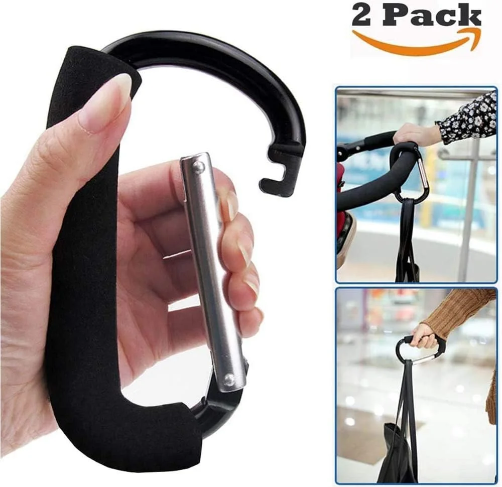 ست 2 عددی نگهدارنده دسته کیسه خرید، ابزار حمل، قلاب چند منظوره با دسته فوم نرم برای آویزان کردن (مشکی) ست 2 عددی نگهدارنده دسته کیسه خرید، ابزار حمل، قلاب چند منظوره با دسته فوم نرم برای آویزان کردن (مشکی)