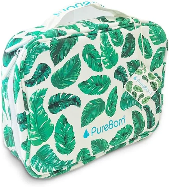 کیف لوازم کودک PureBorn با پنبه 100% ارگانیک، مناسب برای تمام لوازم ضروری سفر نوزاد، پوشک، دستمال مرطوب، شیشه شیر، لباس، لوازم جانبی، چند رنگ