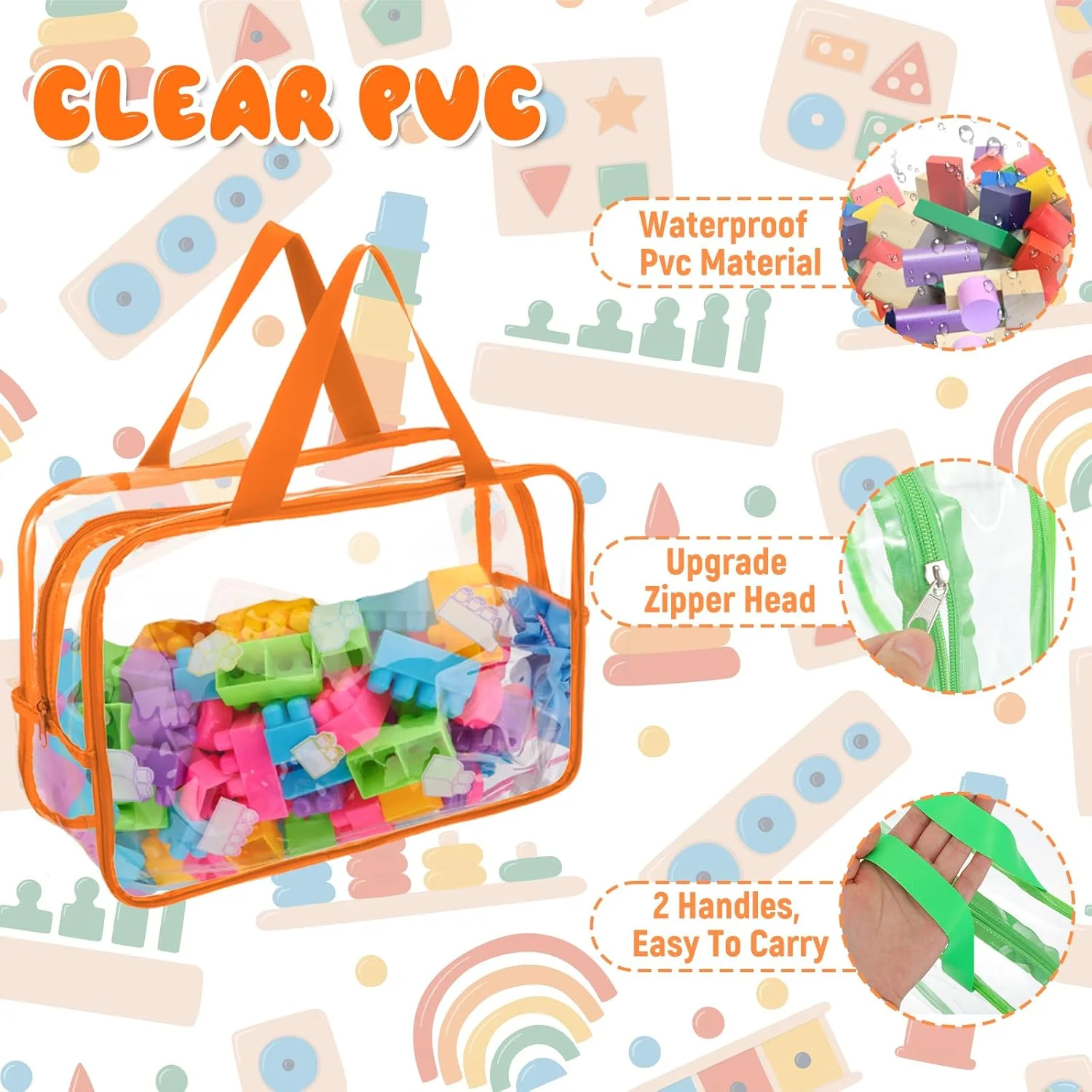 بسته 8 عددی کیف های بزرگ نگهداری اسباب بازی در 8 رنگ، کیف های نگهداری بازی های تخته ای PVC شفاف قابل استفاده مجدد، سازمان دهنده های اسباب بازی و کیف های نگهداری با زیپ برای بلوک های ساختمانی، پازل و لوازم جانبی دست ساز، کیف لوازم آرایشی شفاف بسته 8 عددی کیف های بزرگ نگهداری اسباب بازی در 8 رنگ، کیف های نگهداری بازی های تخته ای PVC شفاف قابل استفاده مجدد، سازمان دهنده های اسباب بازی و کیف های نگهداری با زیپ برای بلوک های ساختمانی، پازل و لوازم جانبی دست ساز، کیف لوازم آرایشی شفاف