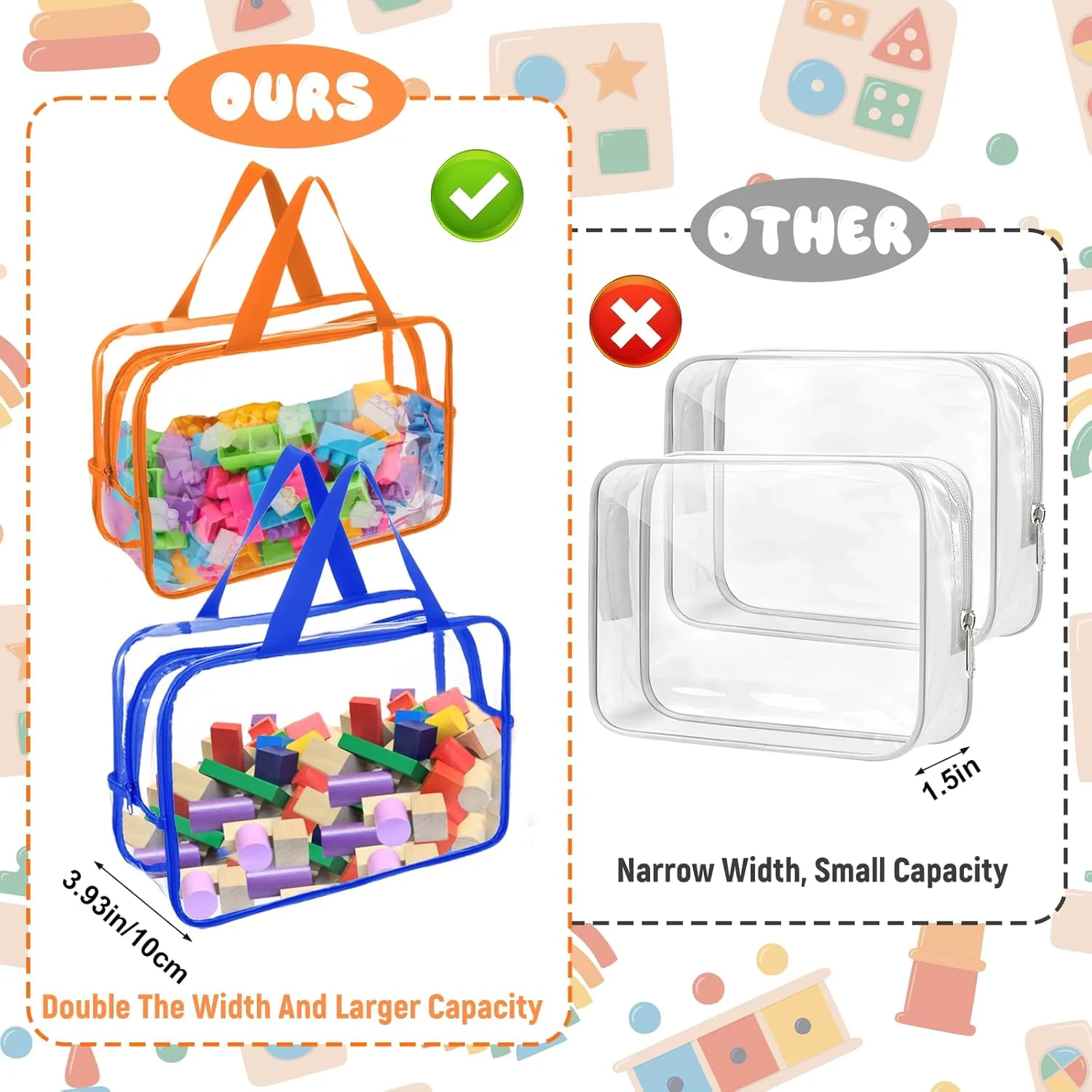 بسته 8 عددی کیف های بزرگ نگهداری اسباب بازی در 8 رنگ، کیف های نگهداری بازی های تخته ای PVC شفاف قابل استفاده مجدد، سازمان دهنده های اسباب بازی و کیف های نگهداری با زیپ برای بلوک های ساختمانی، پازل و لوازم جانبی دست ساز، کیف لوازم آرایشی شفاف بسته 8 عددی کیف های بزرگ نگهداری اسباب بازی در 8 رنگ، کیف های نگهداری بازی های تخته ای PVC شفاف قابل استفاده مجدد، سازمان دهنده های اسباب بازی و کیف های نگهداری با زیپ برای بلوک های ساختمانی، پازل و لوازم جانبی دست ساز، کیف لوازم آرایشی شفاف