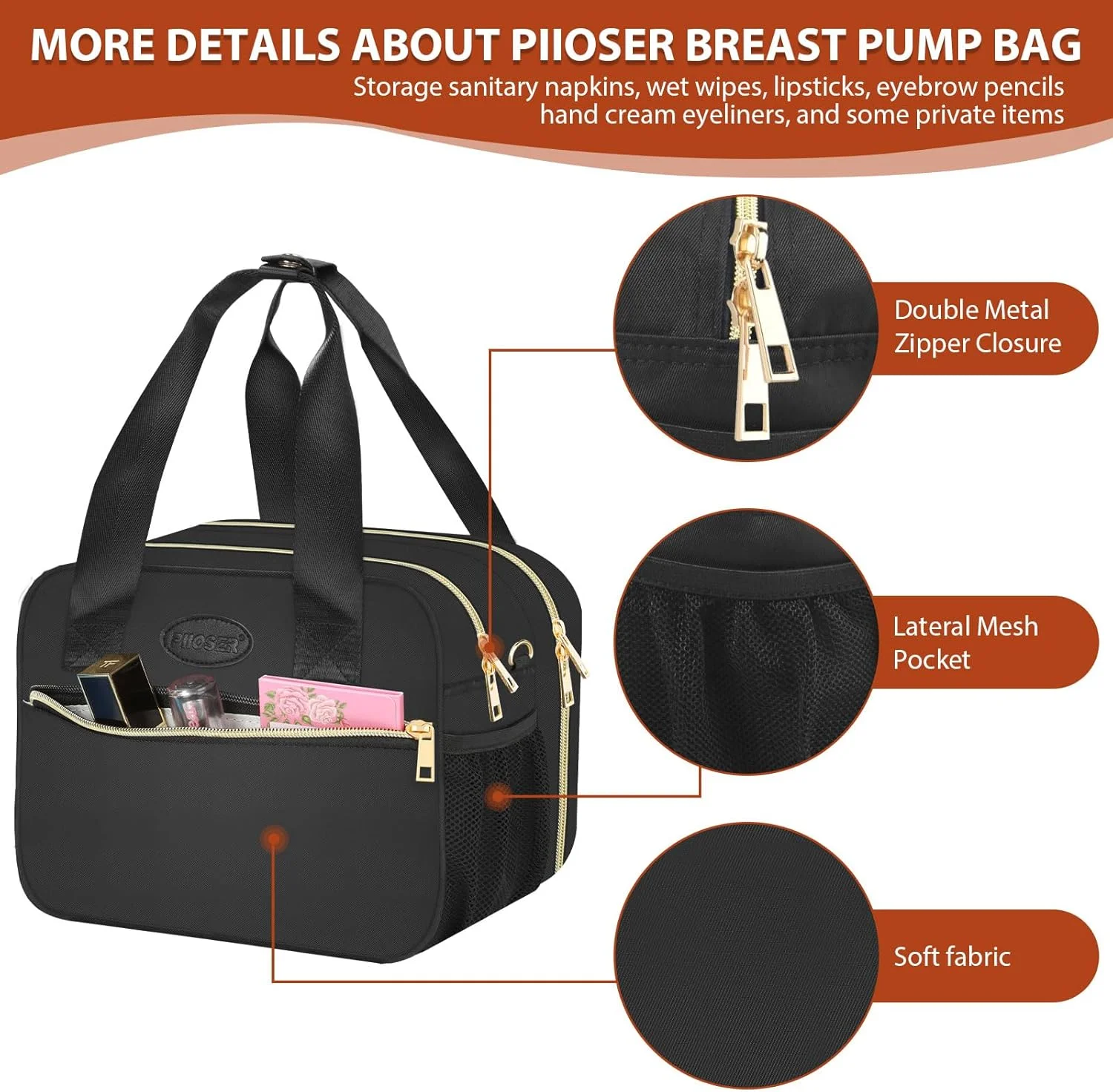 کیف خنک نگهدارنده شیر مادر PIIOSER به همراه بسته یخ، مناسب برای 6 شیشه شیر تا 270 میلی لیتر، سازگار با پمپ های شیر مادر پوشیدنی و لوازم جانبی - کیف حمل پمپ های قابل حمل برای مادران شیرده و شاغل، مشکی کیف خنک نگهدارنده شیر مادر PIIOSER به همراه بسته یخ، مناسب برای 6 شیشه شیر تا 270 میلی لیتر، سازگار با پمپ های شیر مادر پوشیدنی و لوازم جانبی - کیف حمل پمپ های قابل حمل برای مادران شیرده و شاغل، مشکی