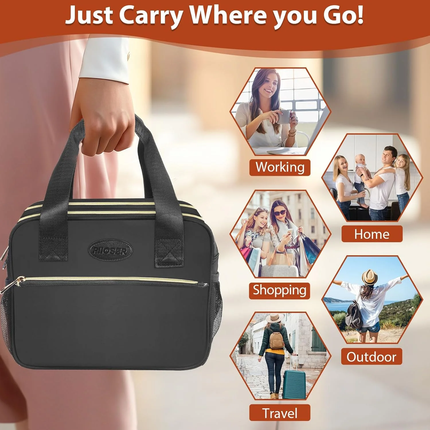 کیف خنک نگهدارنده شیر مادر PIIOSER به همراه بسته یخ، مناسب برای 6 شیشه شیر تا 270 میلی لیتر، سازگار با پمپ های شیر مادر پوشیدنی و لوازم جانبی - کیف حمل پمپ های قابل حمل برای مادران شیرده و شاغل، مشکی کیف خنک نگهدارنده شیر مادر PIIOSER به همراه بسته یخ، مناسب برای 6 شیشه شیر تا 270 میلی لیتر، سازگار با پمپ های شیر مادر پوشیدنی و لوازم جانبی - کیف حمل پمپ های قابل حمل برای مادران شیرده و شاغل، مشکی