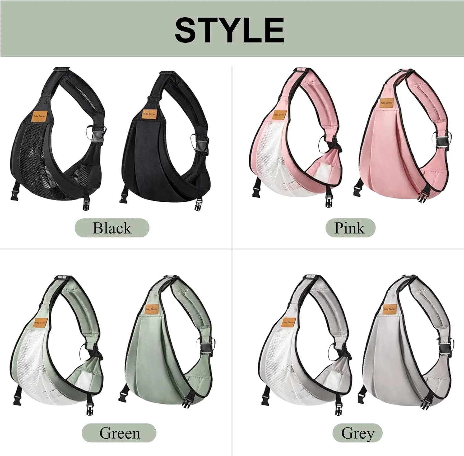 آغوشی نوزاد، آغوشی کودک نوپا، آغوشی نوزاد، آغوشی کمری قابل حمل و تنظیم ضد لغزش مناسب برای وزن 4.5 تا 20 کیلوگرم (مشکی، توری)