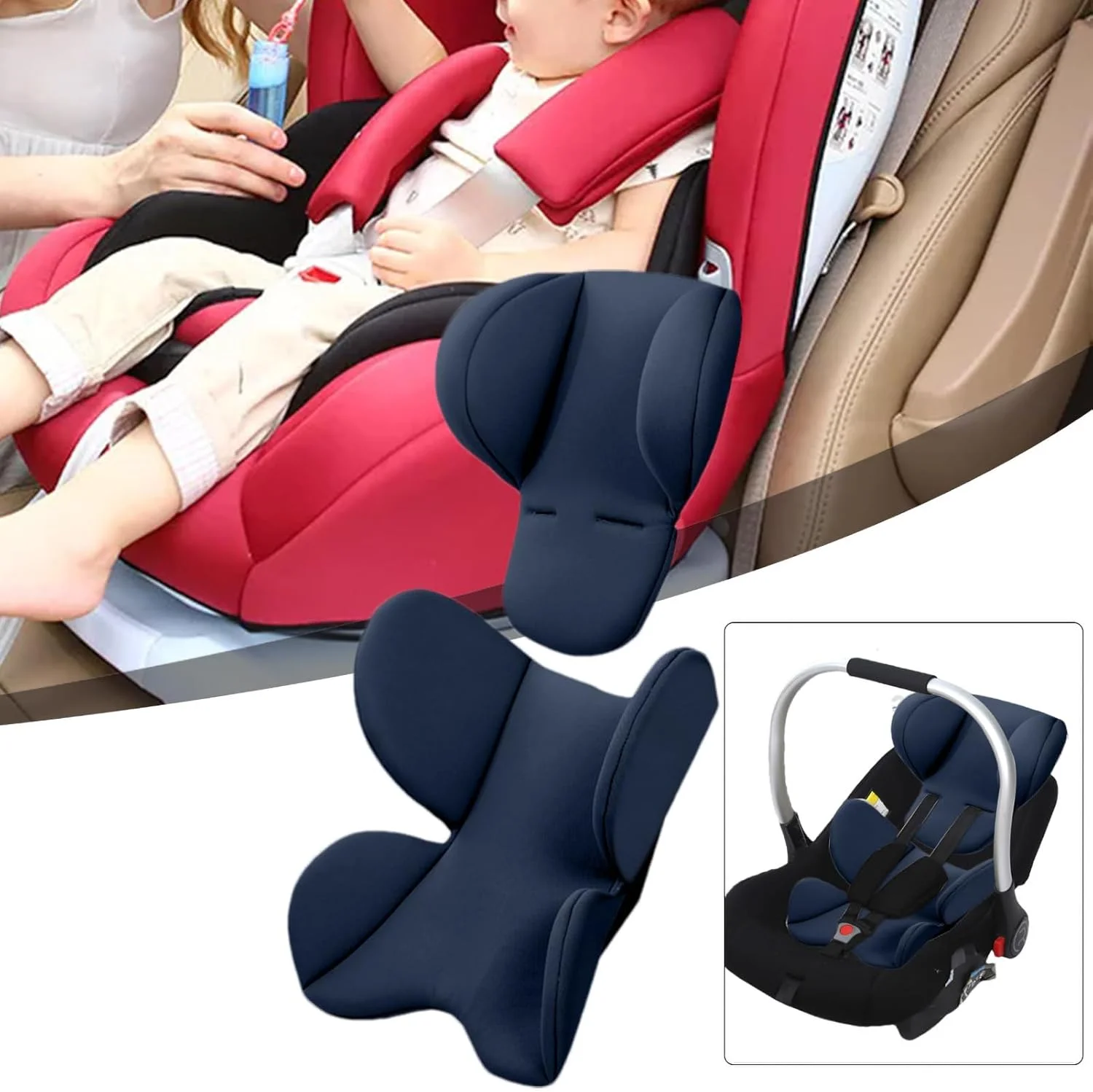 بالشتک محافظ سر صندلی ماشین نوزاد - بالشتک مسافرتی ایمنی سر و گردن برای صندلی ماشین، کالسکه، کریر و استراحت