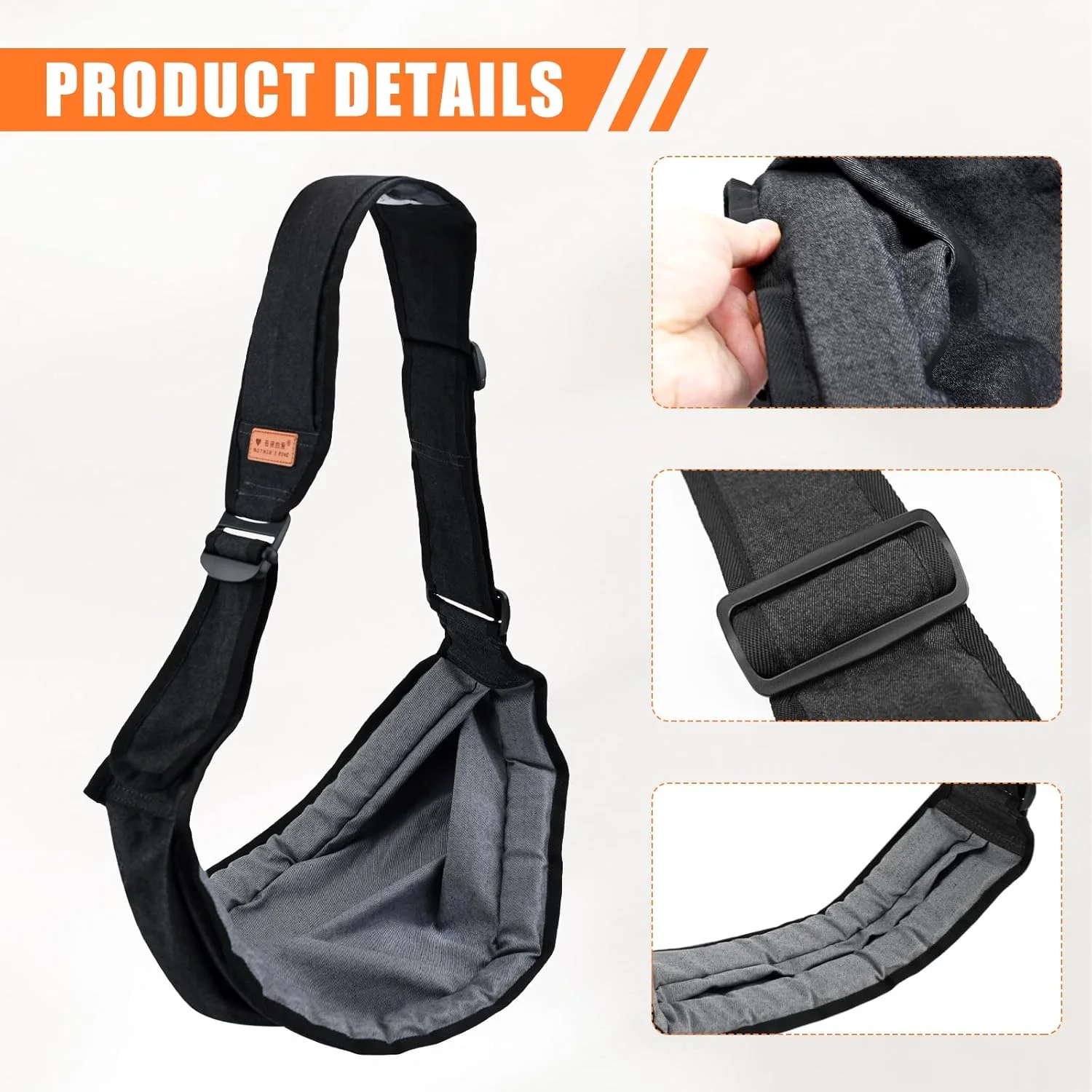 آغوشی نوزاد قابل حمل Infantino، آغوشی نرم با بندهای شانه ای راحت و قابل تنظیم، آغوشی راحت مادر برای نوزاد تازه متولد شده (مشکی)