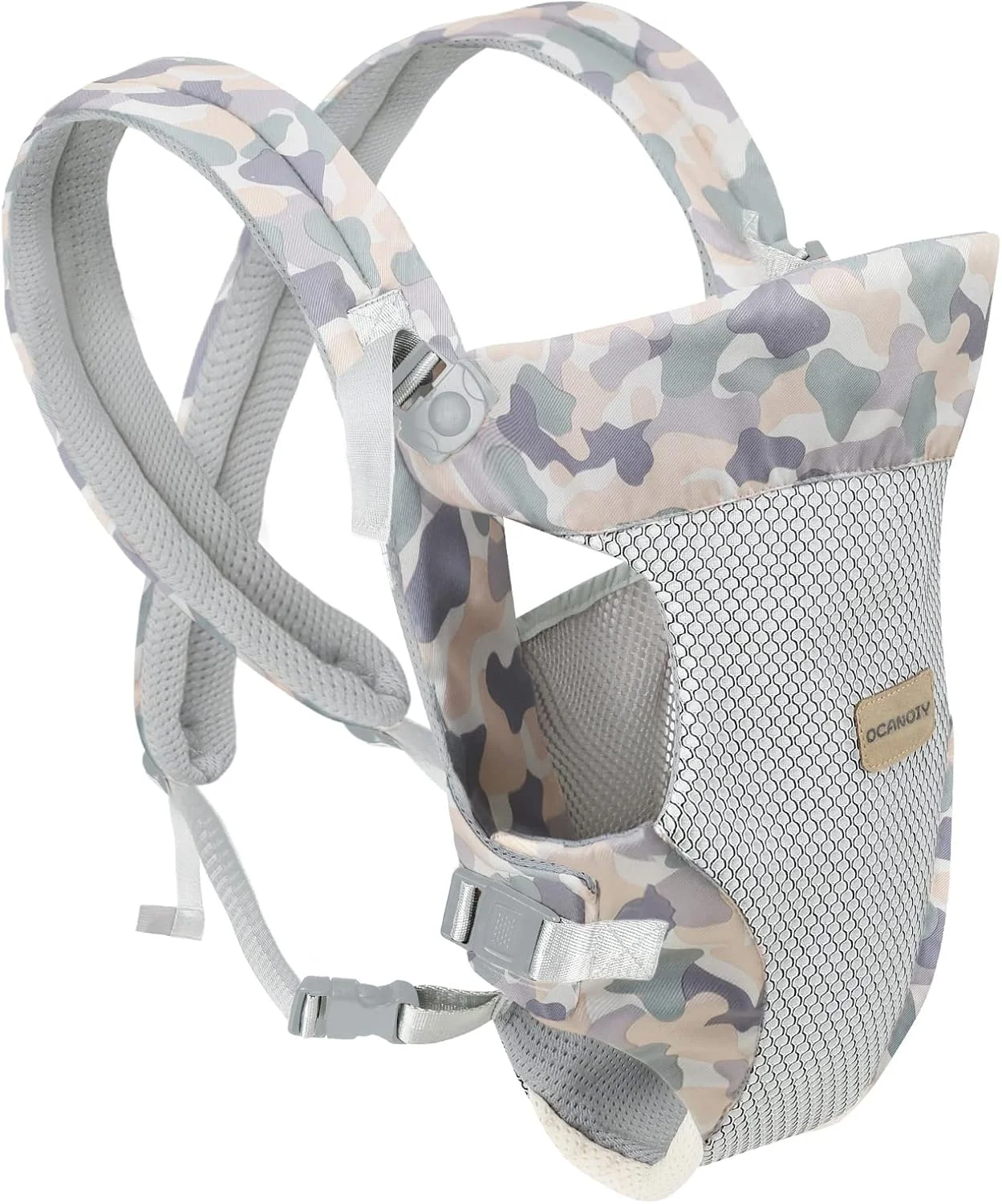 آغوشی نوزاد اوکانوی، آغوشی ارگونومیک جلو برای نوزاد، مناسب برای تمام حالات حمل، جلو و پشت، رو به داخل و رو به بیرون، آغوشی کانگورویی کودک برای نوپا (استتار)