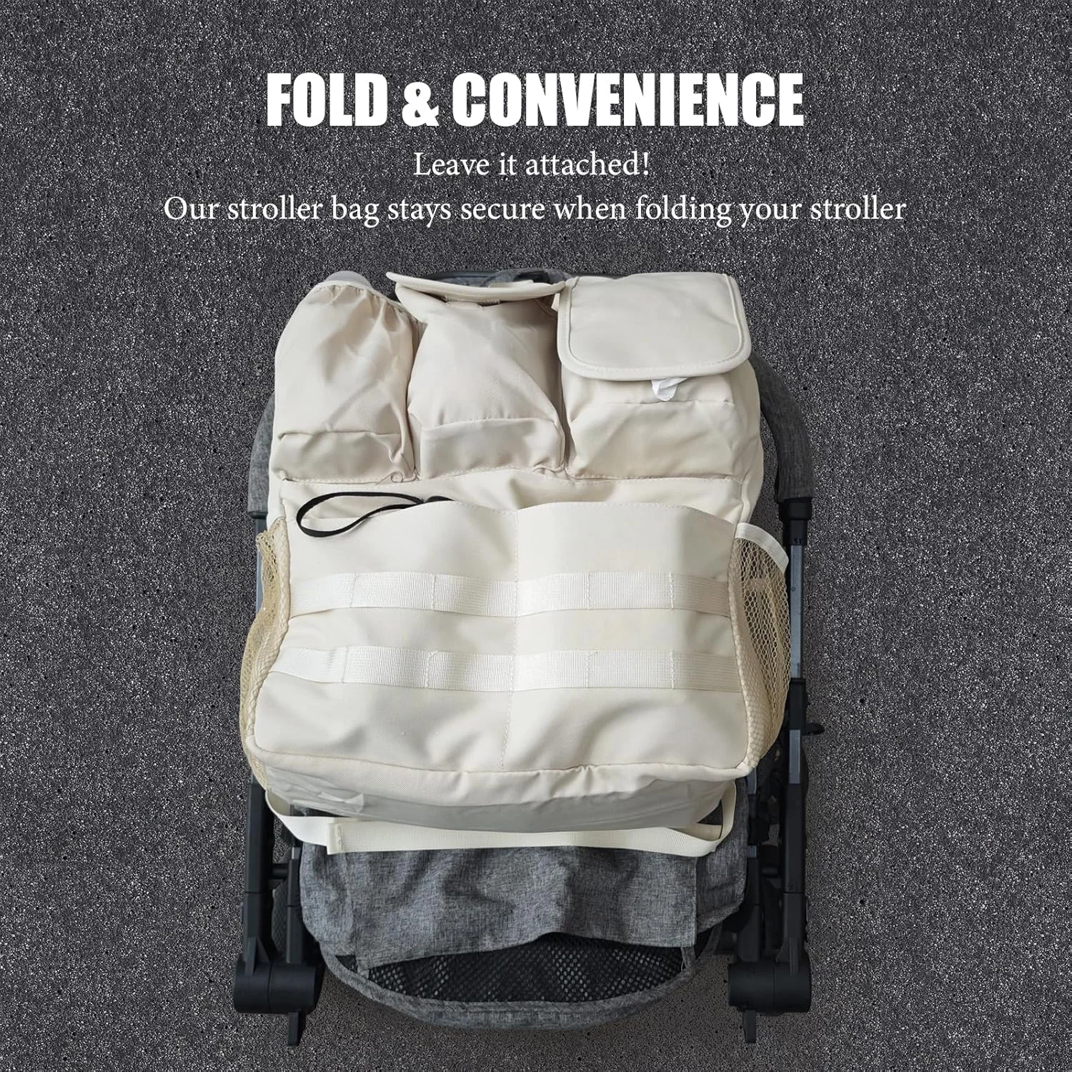 کیف لوازم کودک و کوله پشتی لوازم کودک 2 در 1، دارای جای عایق برای شیشه شیر، جیب دستمال مرطوب و تلفن، بند شانه ای، لوازم ضروری مسافرتی کودک نوپا، لوازم جانبی جهانی کالسکه (بژ)