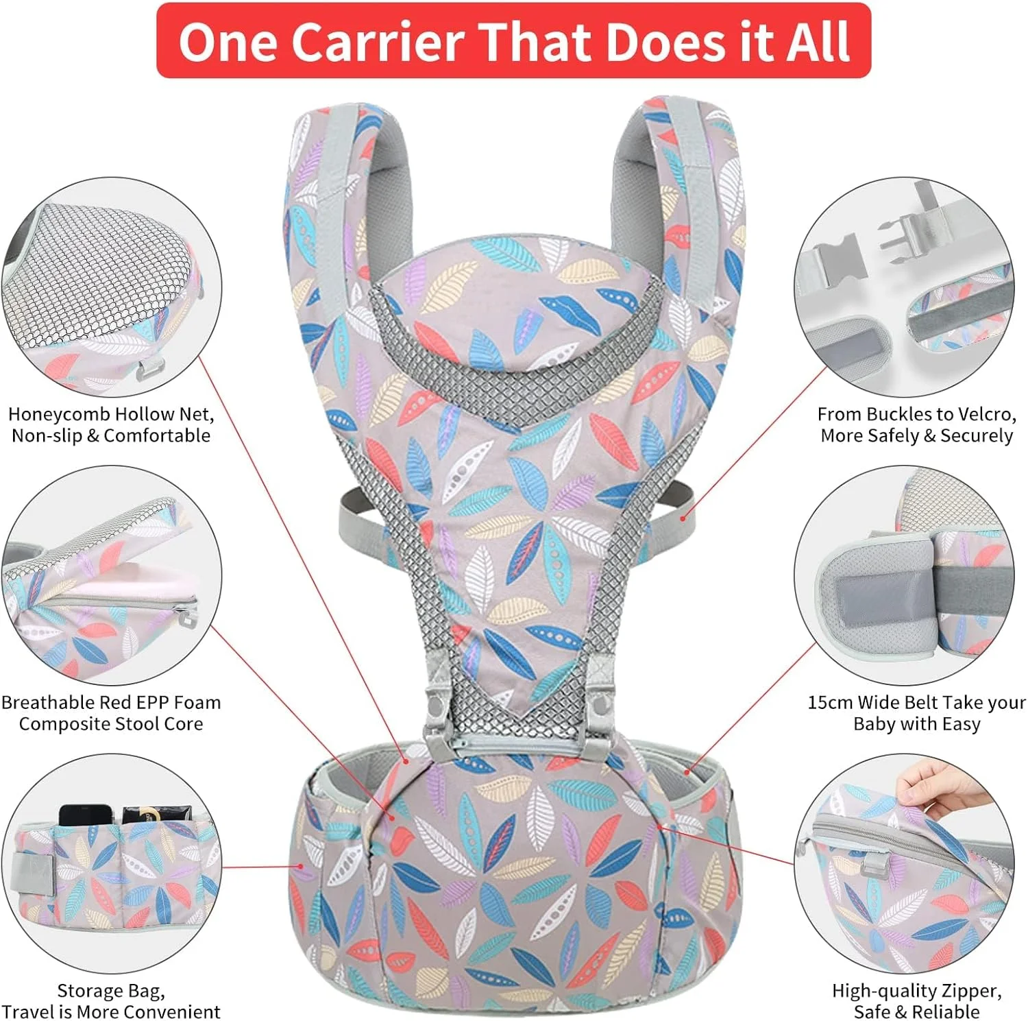 کوله پشتی حمل نوزاد نالاکال 6 در 1، مناسب نوزادان، دارای نشیمنگاه، کمربند محافظ کمر، قابل استفاده در جلو و پشت، مناسب برای نوزادان دختر و پسر تا وزن 20 کیلوگرم، مناسب تمام فصول و تمام حالات کوله پشتی حمل نوزاد نالاکال 6 در 1، مناسب نوزادان، دارای نشیمنگاه، کمربند محافظ کمر، قابل استفاده در جلو و پشت، مناسب برای نوزادان دختر و پسر تا وزن 20 کیلوگرم، مناسب تمام فصول و تمام حالات