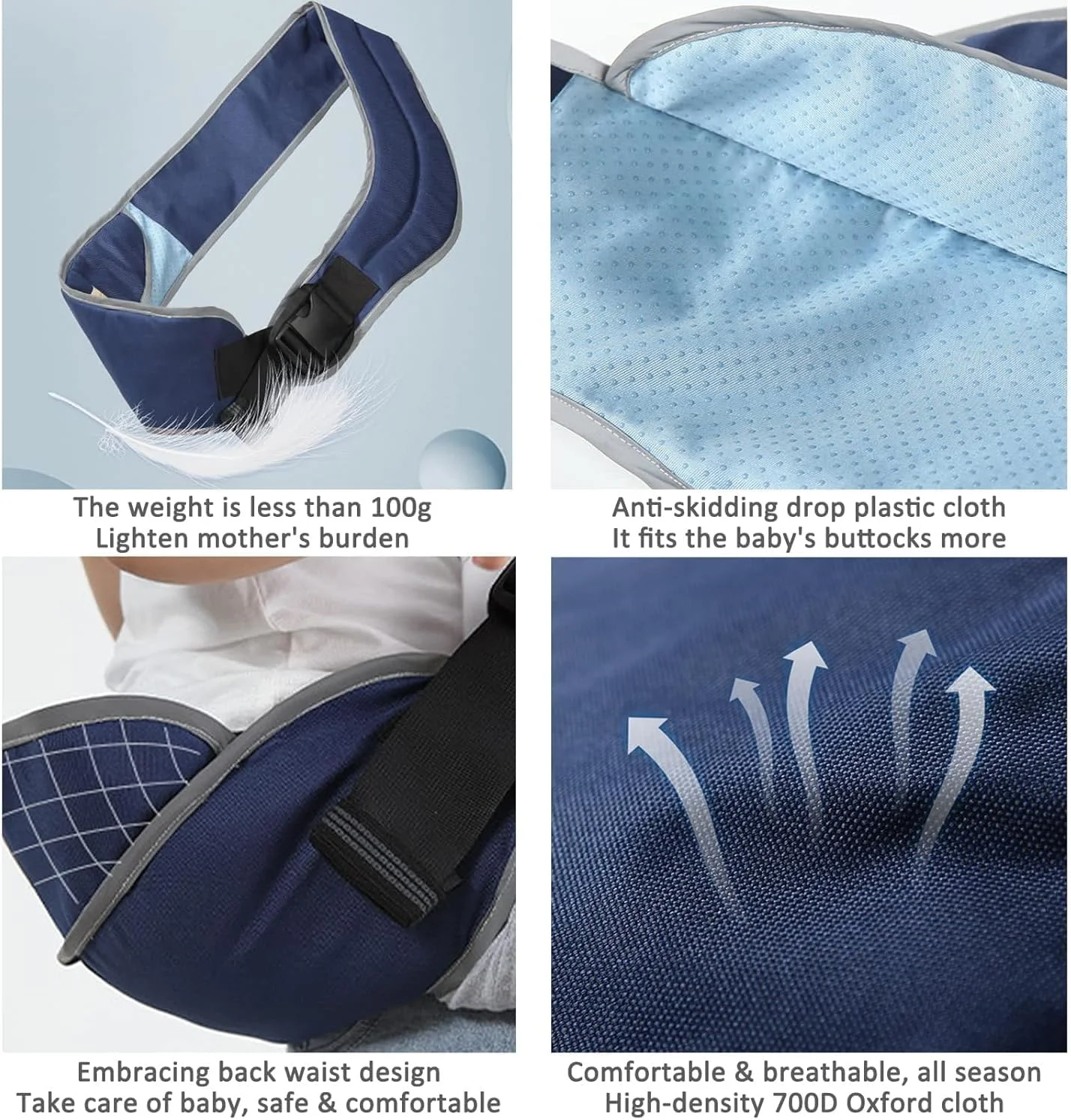 NALACAL Toddler Carrier, Portable Adjustable Child Sling, Ergonomic One Shoulder Labor Saving Polyester Half Wrapped Toddler Sling with Anti-Slip Particles, for Children 6-36 Months (Black) NALACAL Toddler Carrier, Portable Adjustable Child Sling, Ergonomic One Shoulder Labor Saving Polyester Half Wrapped Toddler Sling with Anti-Slip Particles, for Children 6-36 Months (Black)