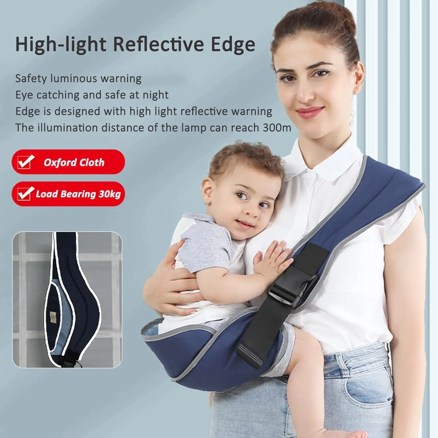 NALACAL Toddler Carrier, Portable Adjustable Child Sling, Ergonomic One Shoulder Labor Saving Polyester Half Wrapped Toddler Sling with Anti-Slip Particles, for Children 6-36 Months (Black) NALACAL Toddler Carrier, Portable Adjustable Child Sling, Ergonomic One Shoulder Labor Saving Polyester Half Wrapped Toddler Sling with Anti-Slip Particles, for Children 6-36 Months (Black)