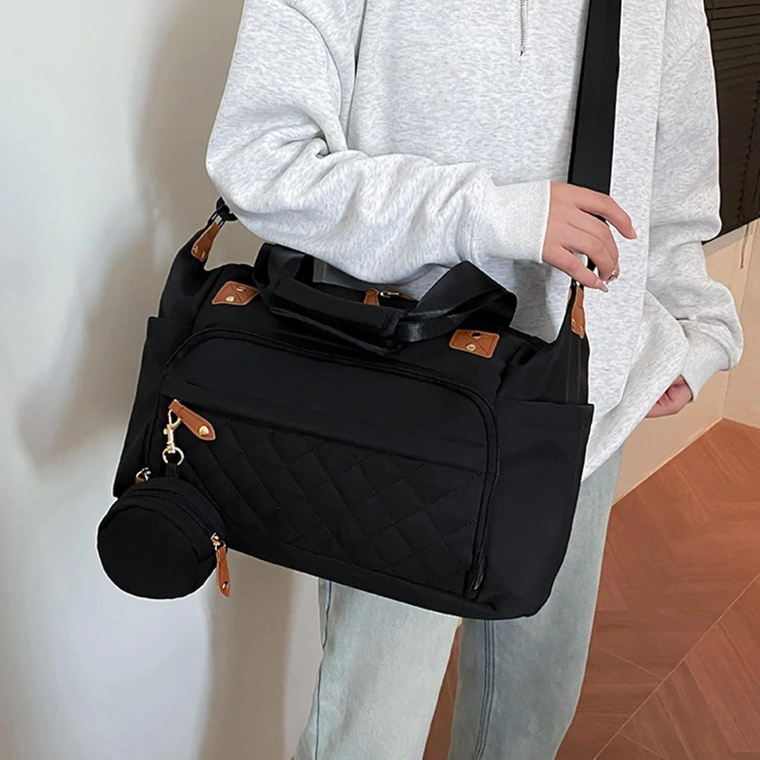 Large Diaper Bag, Maternity Bag, Ergonomic Suitcase Organizer Handbag Carrier for Cruise Hospital Swimming Camping Hiking Airplane