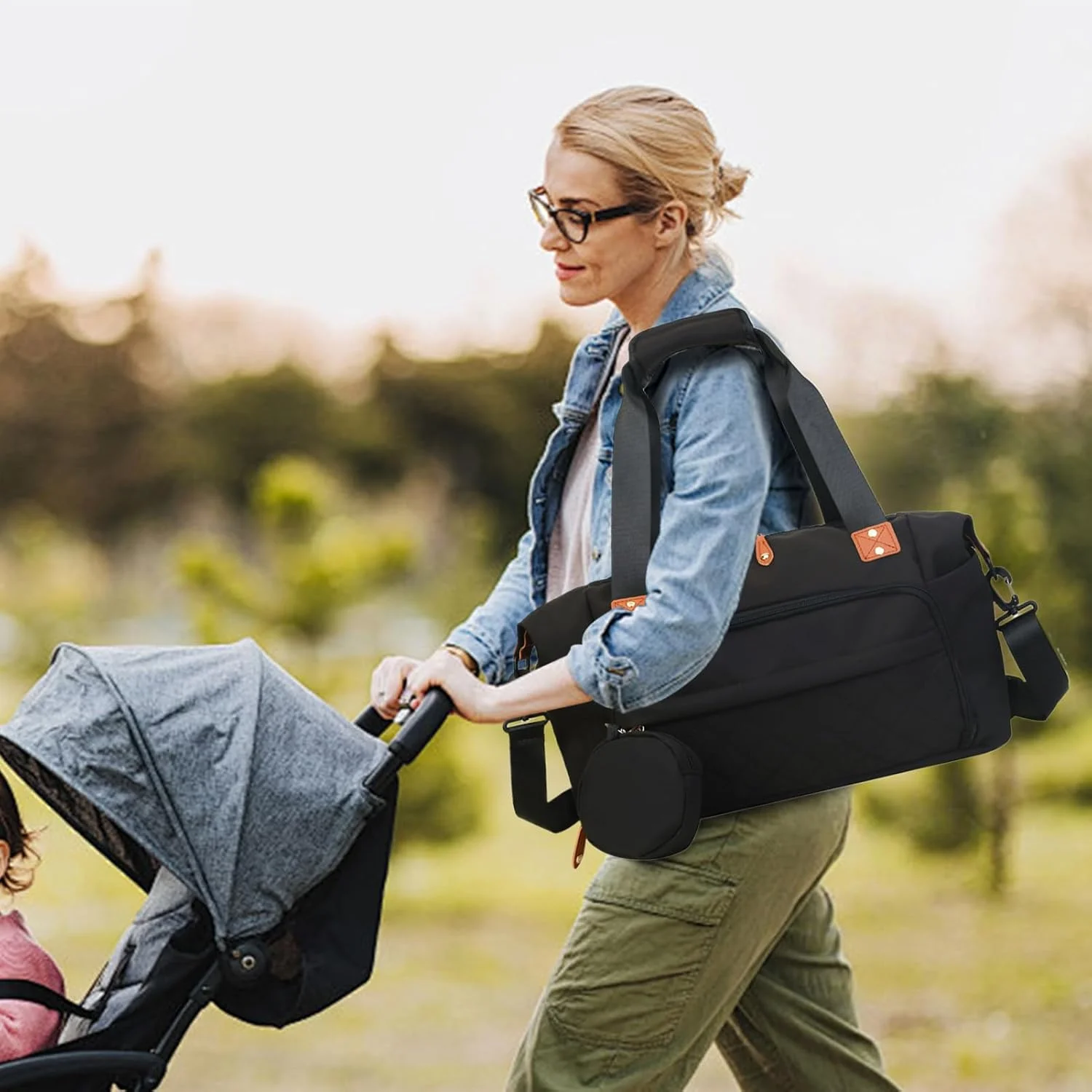 Large Diaper Bag, Maternity Bag, Ergonomic Suitcase Organizer Handbag Carrier for Cruise Hospital Swimming Camping Hiking Airplane