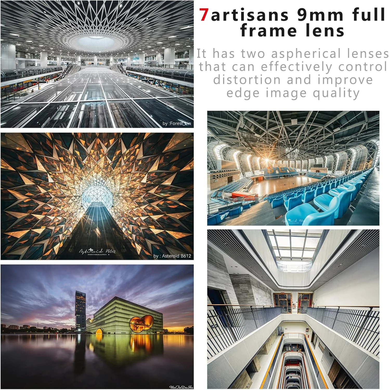 لنز 7artisans 9mm F5.6 کانن RF، لنز زاویه دید فوق عریض فول فریم با فاصله کانونی ثابت 132 درجه سازگار با تمام دوربین های بدون آینه کانن سری EOS R مشکی R5 R7 R8 R10 R50