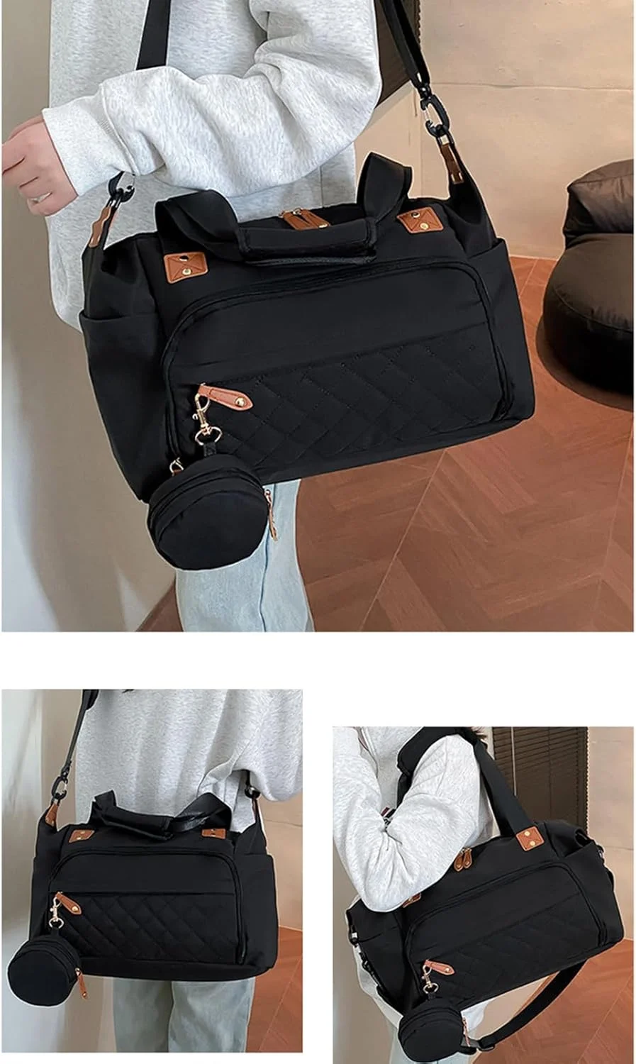 Large Diaper Bag, Maternity Bag, Ergonomic Suitcase Organizer Handbag Carrier for Cruise Hospital Swimming Camping Hiking Airplane