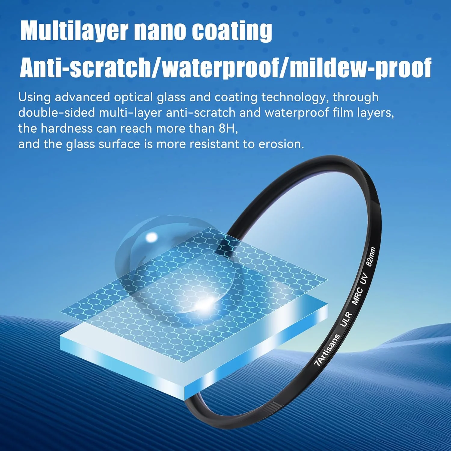 7artisans ULR MRC UV Low-Reflection Filter Multi-Layer Coating Anti-glare, Anti-ghosting, Waterproof, Anti-oil UV Effect Filter, Various Sizes Suitable for Camera Lenses