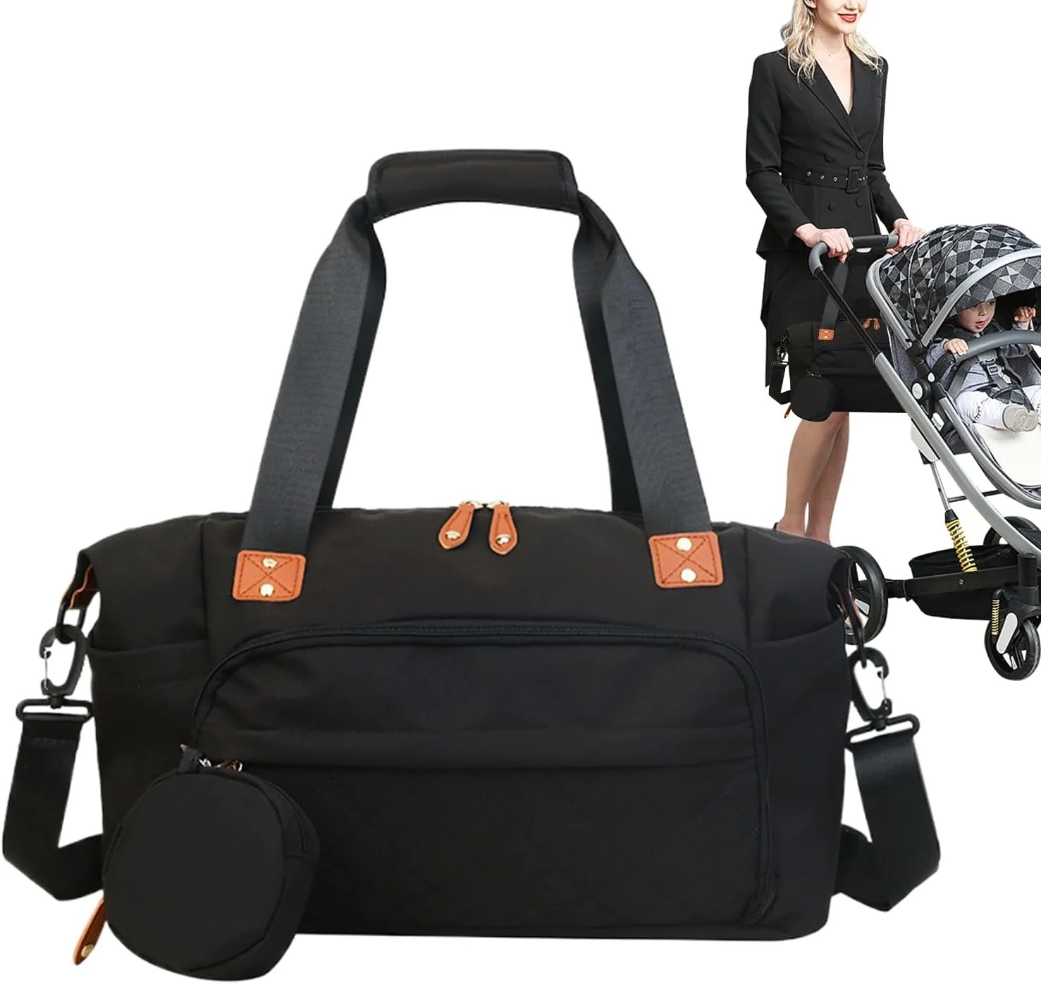 Large Diaper Bag, Maternity Bag, Ergonomic Suitcase Organizer Handbag Carrier for Cruise Hospital Swimming Camping Hiking Airplane