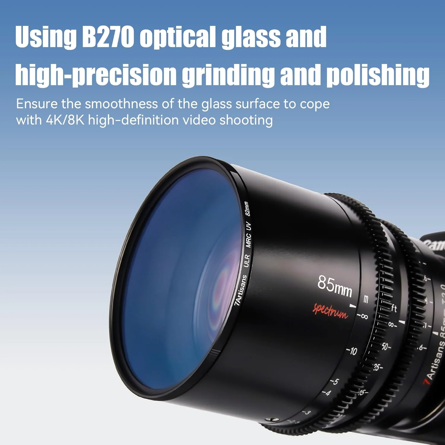 7artisans ULR MRC UV Low-Reflection Filter Multi-Layer Coating Anti-glare, Anti-ghosting, Waterproof, Anti-oil UV Effect Filter, Various Sizes Suitable for Camera Lenses