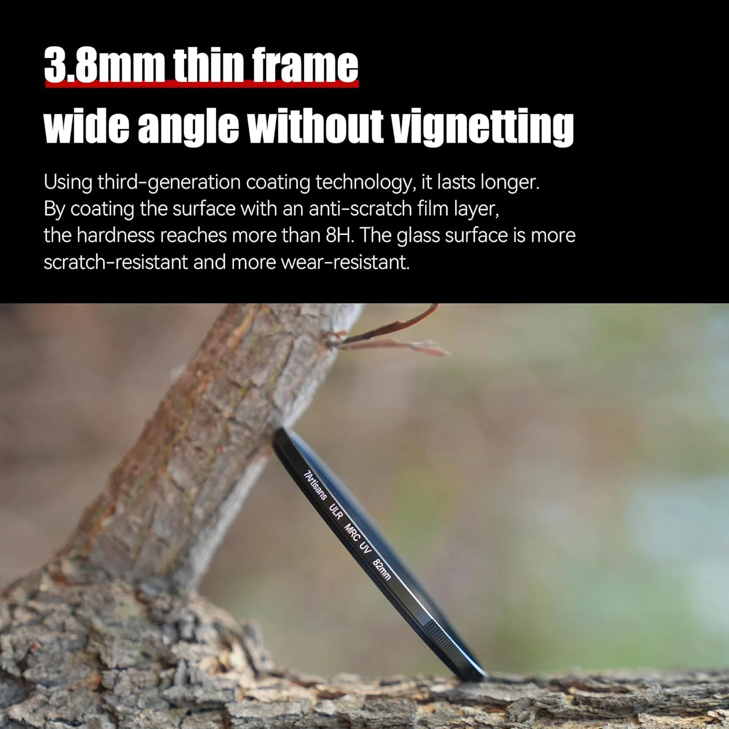 7artisans ULR MRC UV Low-Reflection Filter Multi-Layer Coating Anti-glare, Anti-ghosting, Waterproof, Anti-oil UV Effect Filter, Various Sizes Suitable for Camera Lenses