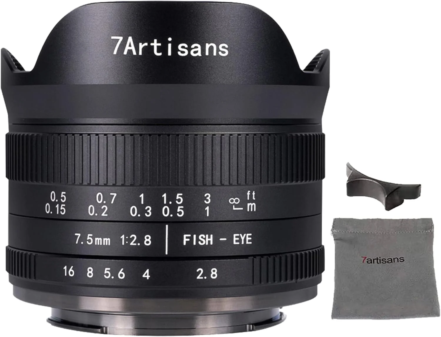 لنز فیش آی 7.5 میلی متری F2.8 II 7artisans APS-C با زاویه دید فوق العاده گسترده 190 درجه و فوکوس دستی، سازگار با Sony E-Mount A7, A7II, A7R, A7RII, A6500, A6300, A6000, A5000 - مشکی