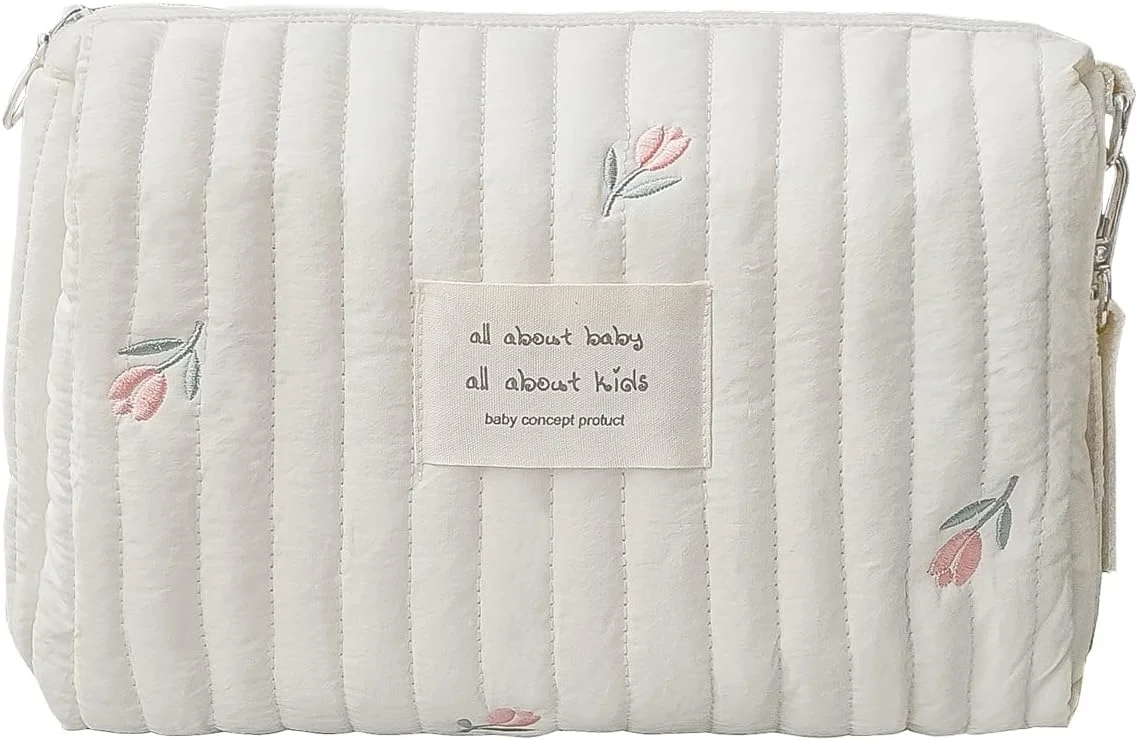 کیف لوازم کودک Lmbabter، کیف پوشک، سازمان دهنده پوشک کالسکه نوزاد، کیف مادر گلدوزی شده برای فضای باز