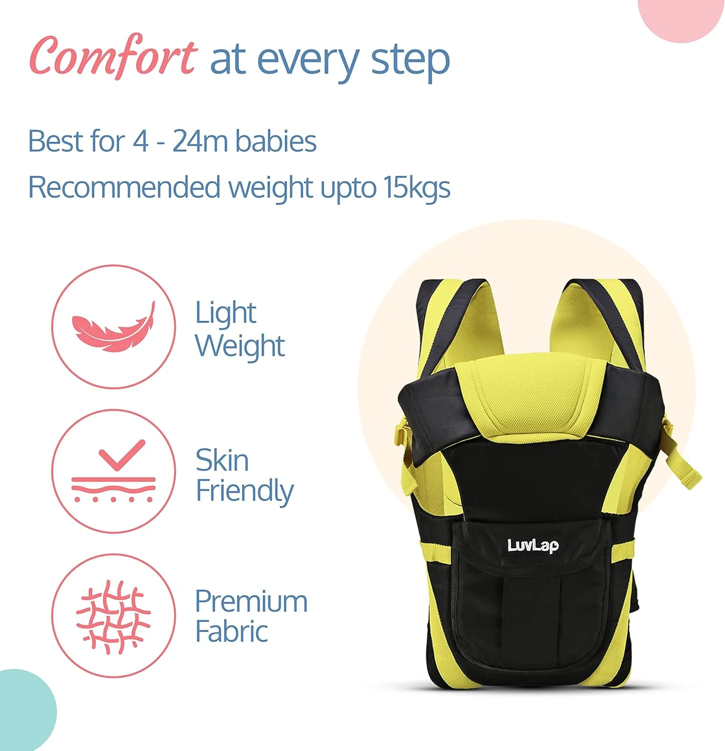 آغوشی نوزاد لاو لپ مدل Elegant (سبز و مشکی)