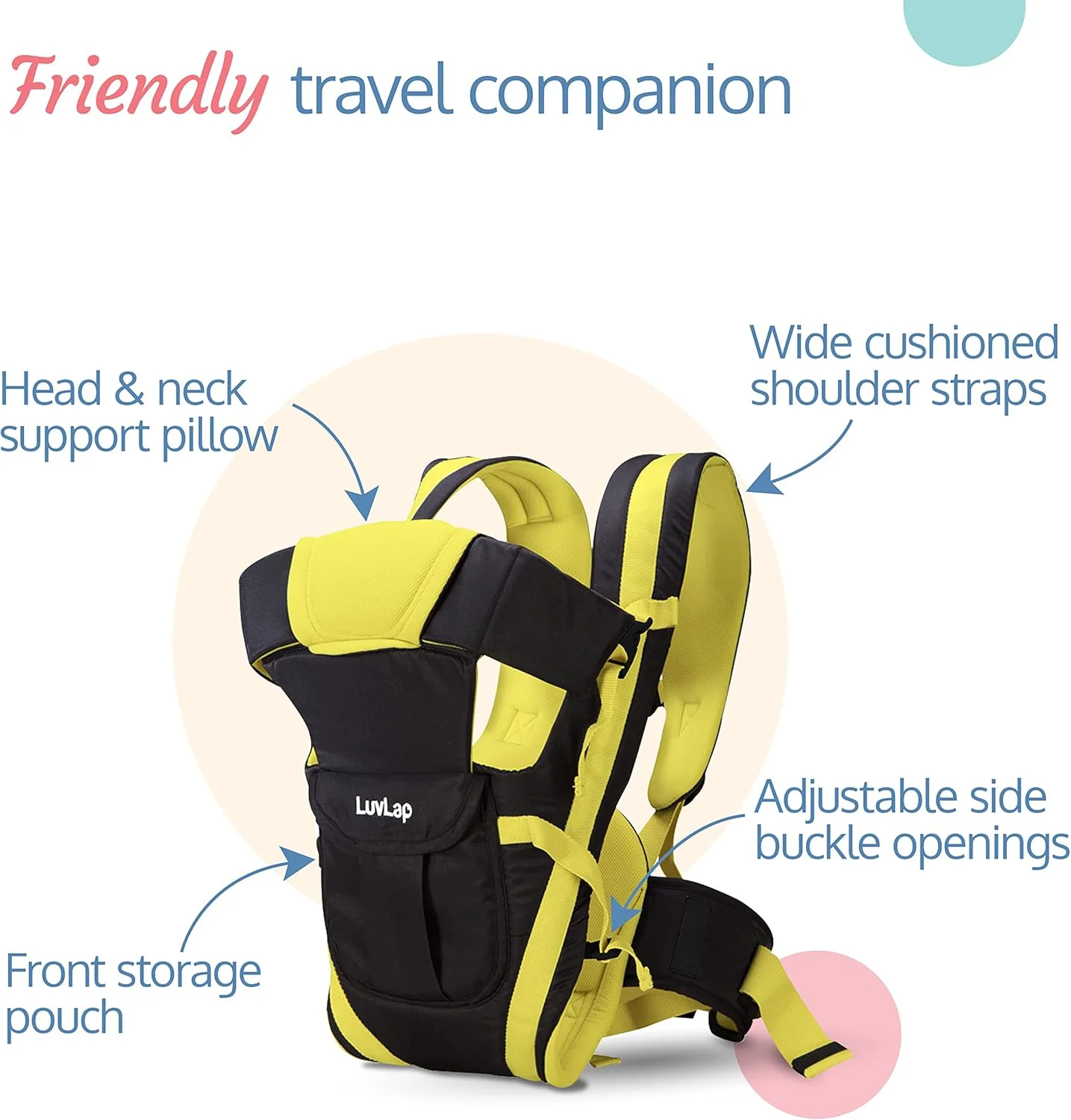 آغوشی نوزاد لاو لپ مدل Elegant (سبز و مشکی)