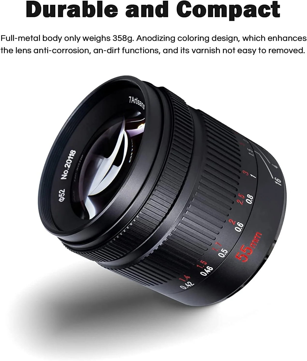 لنز دوربین پرایم 55mm F1.4 II APS-C هفت آرتیسانز برای دوربین های بدون آینه نیکون Z مانت Z6 Z7 Z250