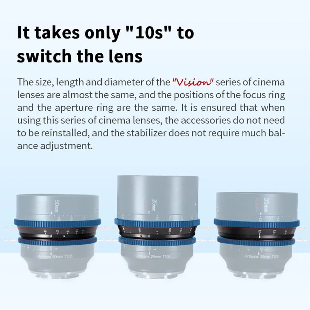 لنز سینمایی 35mm T1.05 هفتartisans برای دوربین های بدون آینه Sony E-Mount، فوکوس دستی با دیافراگم بزرگ لنز سینمایی 35mm T1.05 هفتartisans برای دوربین های بدون آینه Sony E-Mount، فوکوس دستی با دیافراگم بزرگ