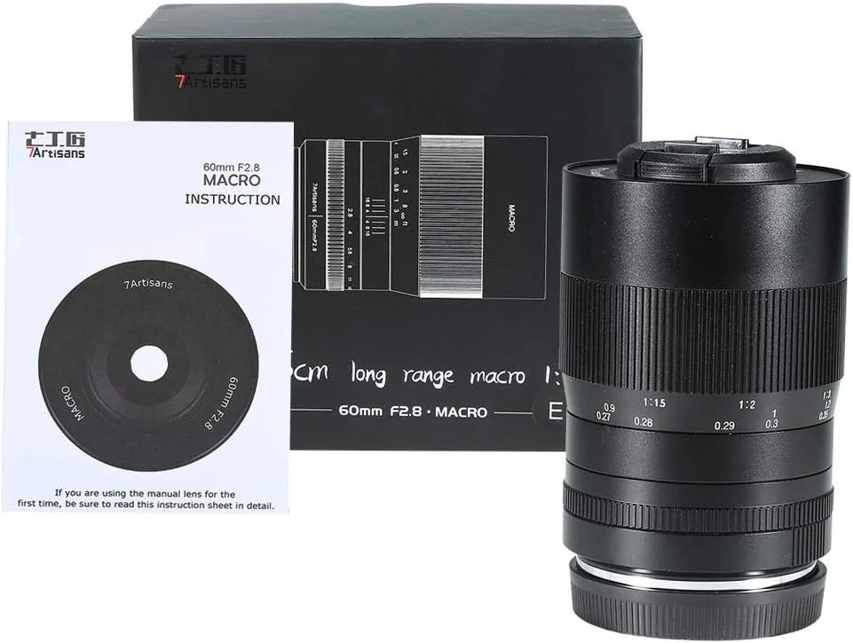 لنز ماکرو 60 میلی‌متری F2.8 7artisans APS-C دستی ثابت برای مانت Canon M1 M2 M3 M5 M6 M10 EOS-M مشکی
