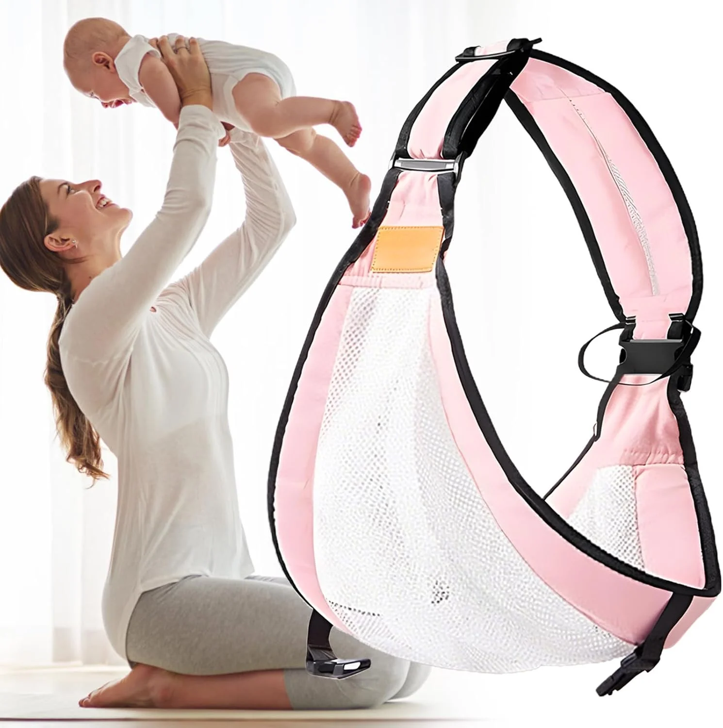 آغوشی سبک وزن نوزاد - لوازم جانبی قابل تنظیم برای آغوشی نوزاد و کودک نوپا برای دختران 0-4 سال، 20 کیلوگرم، آغوشی ارگونومیک، سیستم های مسافرتی قابل تنفس، فعالیت های آبی، مسافرت هوایی، پارک های تفریحی، پیاده روی