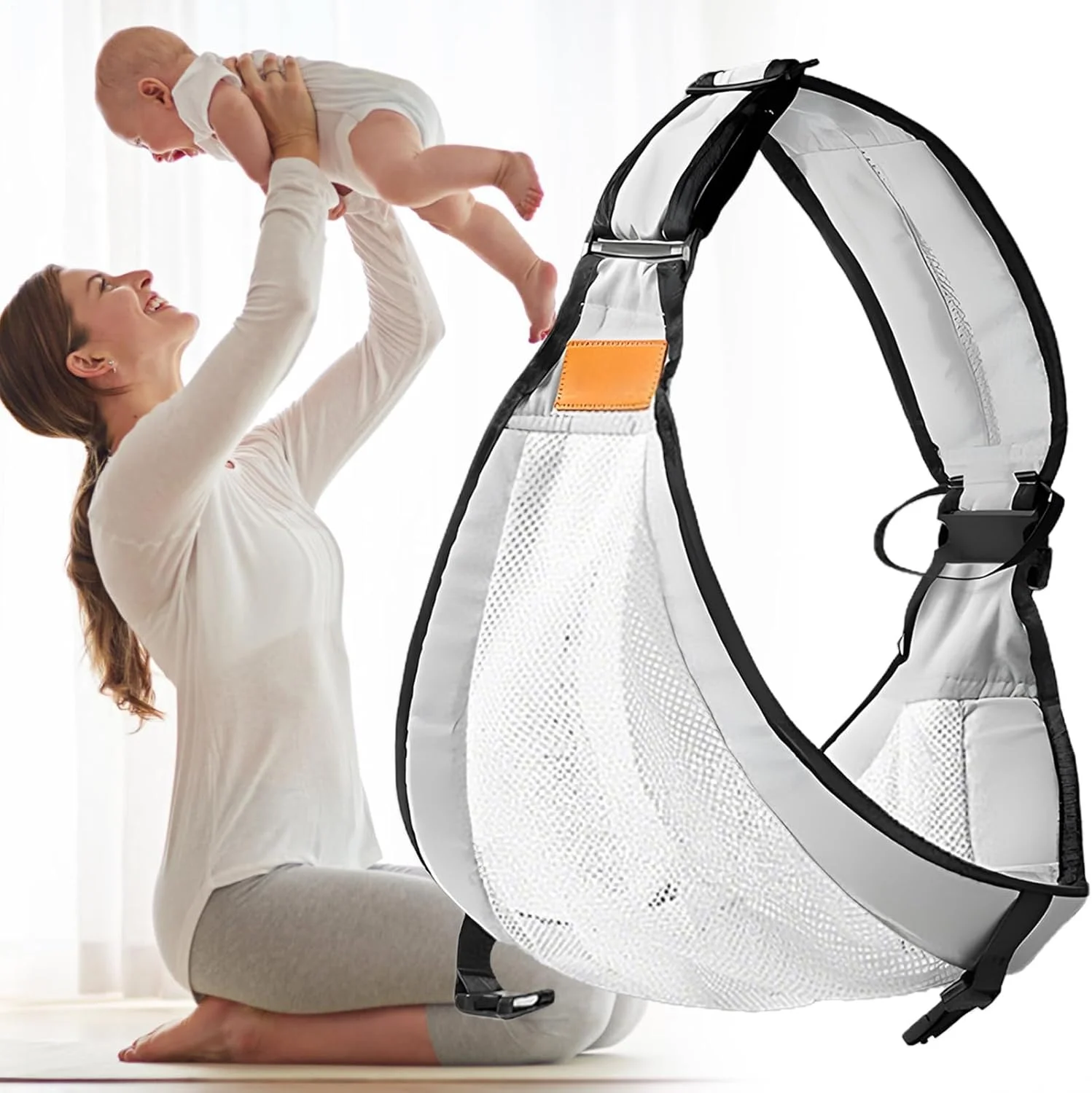 آغوشی سبک وزن نوزاد | آغوشی و لوازم جانبی نوزاد و کودک نوپا - ظرفیت بارگیری 20 کیلوگرم، آغوشی ارگونومیک با کمربند و بند سینه برای کودکان 0-4 سال