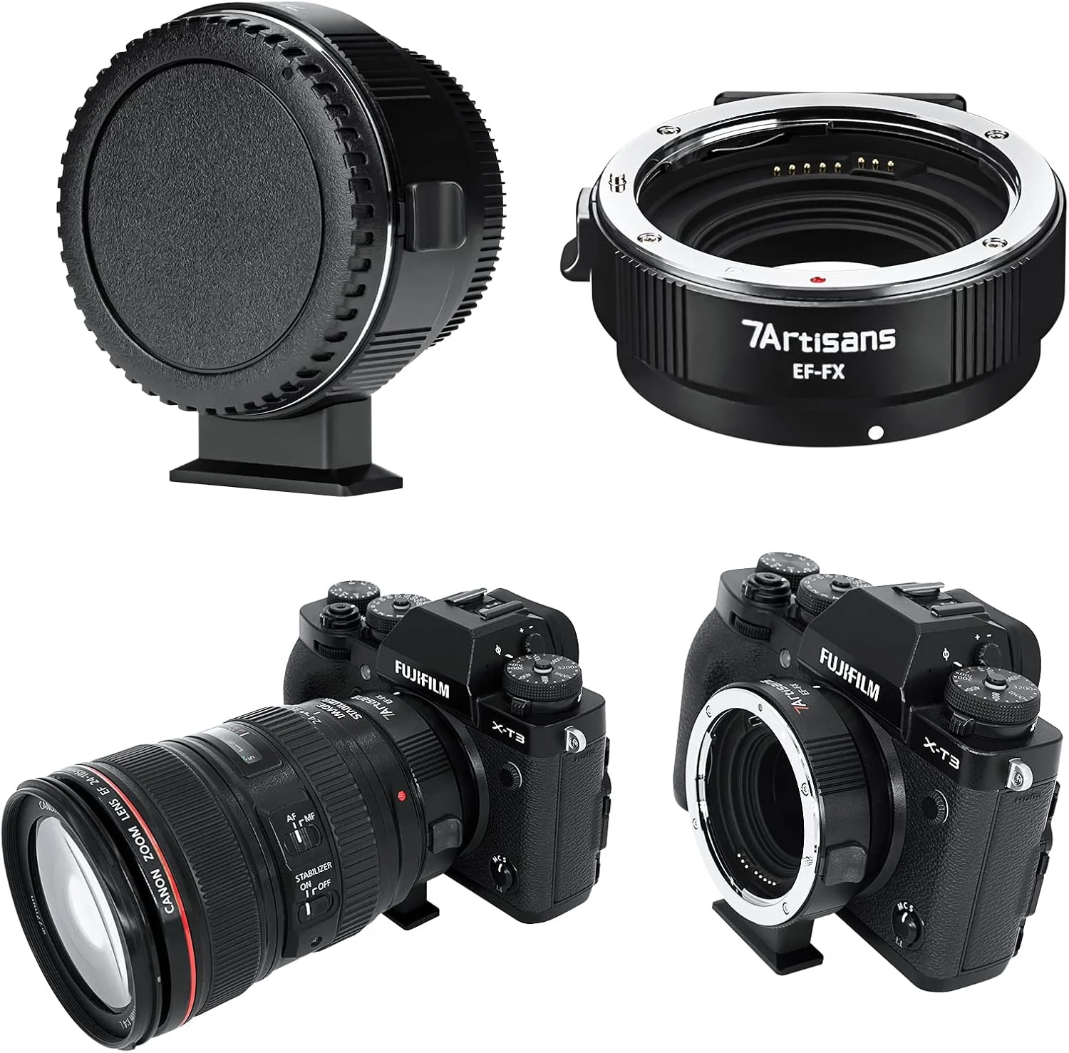 آداپتور لنز 7artisans EF-FX با قابلیت فوکوس خودکار، حلقه مبدل افزایش سرعت لنز سازگار با مانت EF/EF-S، مانت لنز سیگما و لنز دوربین بدون آینه فوجی X آداپتور لنز 7artisans EF-FX با قابلیت فوکوس خودکار، حلقه مبدل افزایش سرعت لنز سازگار با مانت EF/EF-S، مانت لنز سیگما و لنز دوربین بدون آینه فوجی X