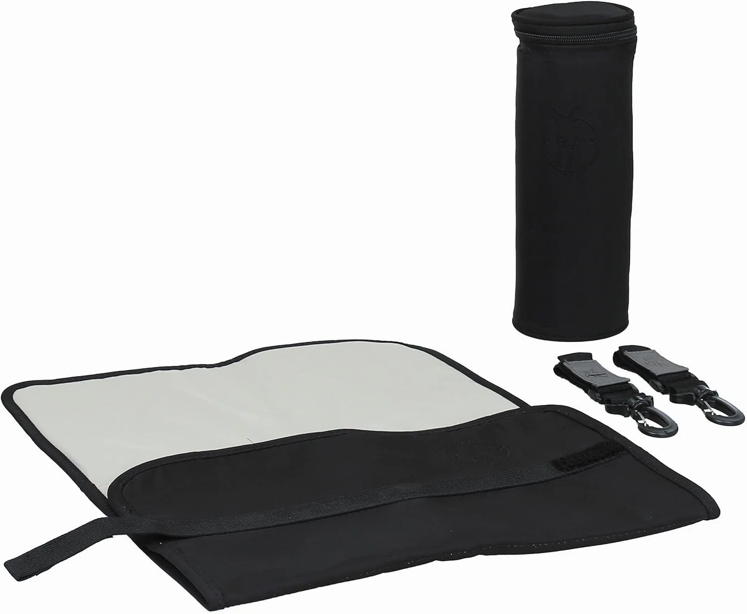 لوازم جانبی کیف مجموعه Glam Lässig شامل جا بطری عایق، زیرانداز تعویض قابل پاک کردن و قلاب های کالسکه، مشکی