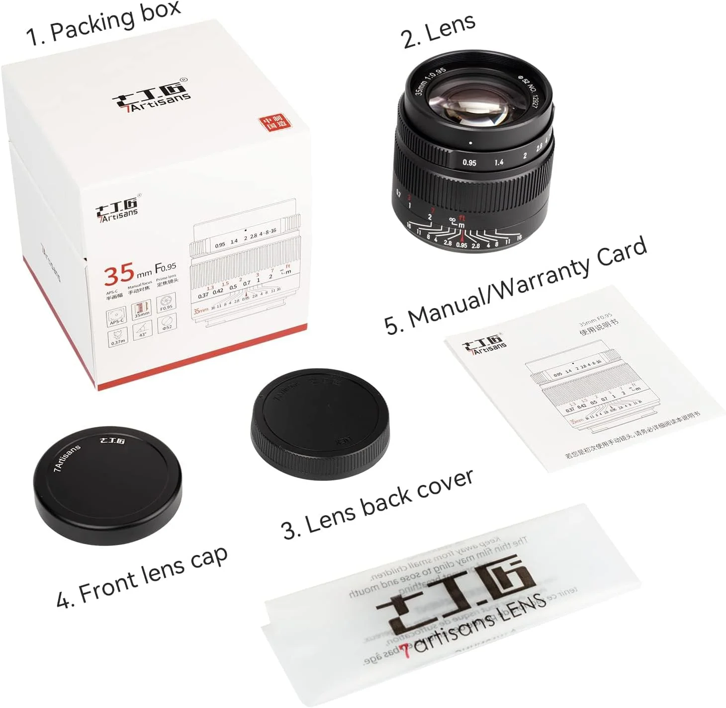 لنز دوربین بدون آینه 7artisans 35mm f0.95 با دیافراگم بزرگ APS-C، جمع و جور برای کانن Canon R Mount R RP R5 R6